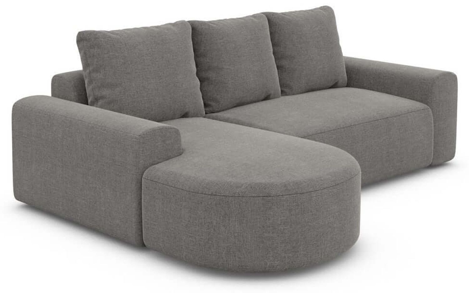 Stoff Ecksofa Gomera L-Form Kurz - Strukturstoff - Dunkelgrau - Links Bild 1