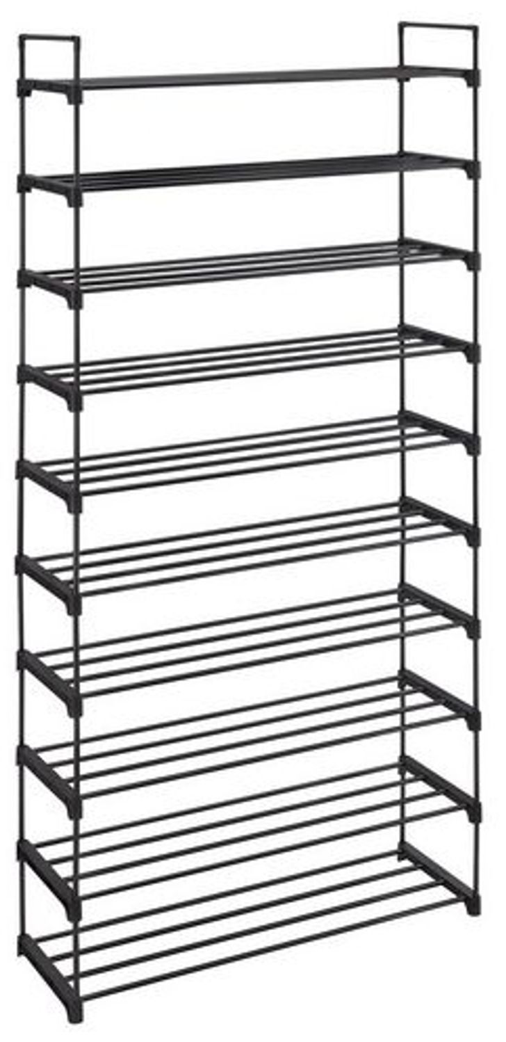 Songmics Schuhregal mit 10 Ebenen, Metall Schwarz, 30 x 94 x 206 cm Bild 1