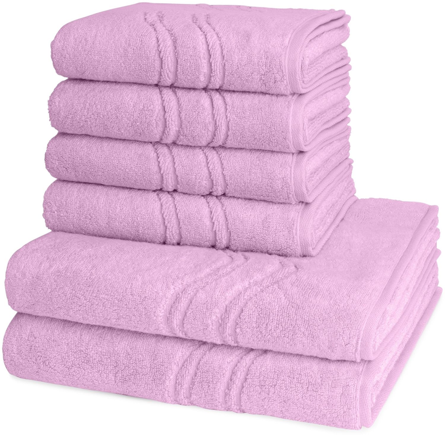 Ross Cashmere feeling 6 tlg. Frottier-Set - 4 X Handtuch (50 X 100cm), 2 X Duschtuch (75 X 140cm) - 520 g/m2 - Mauve Bild 1