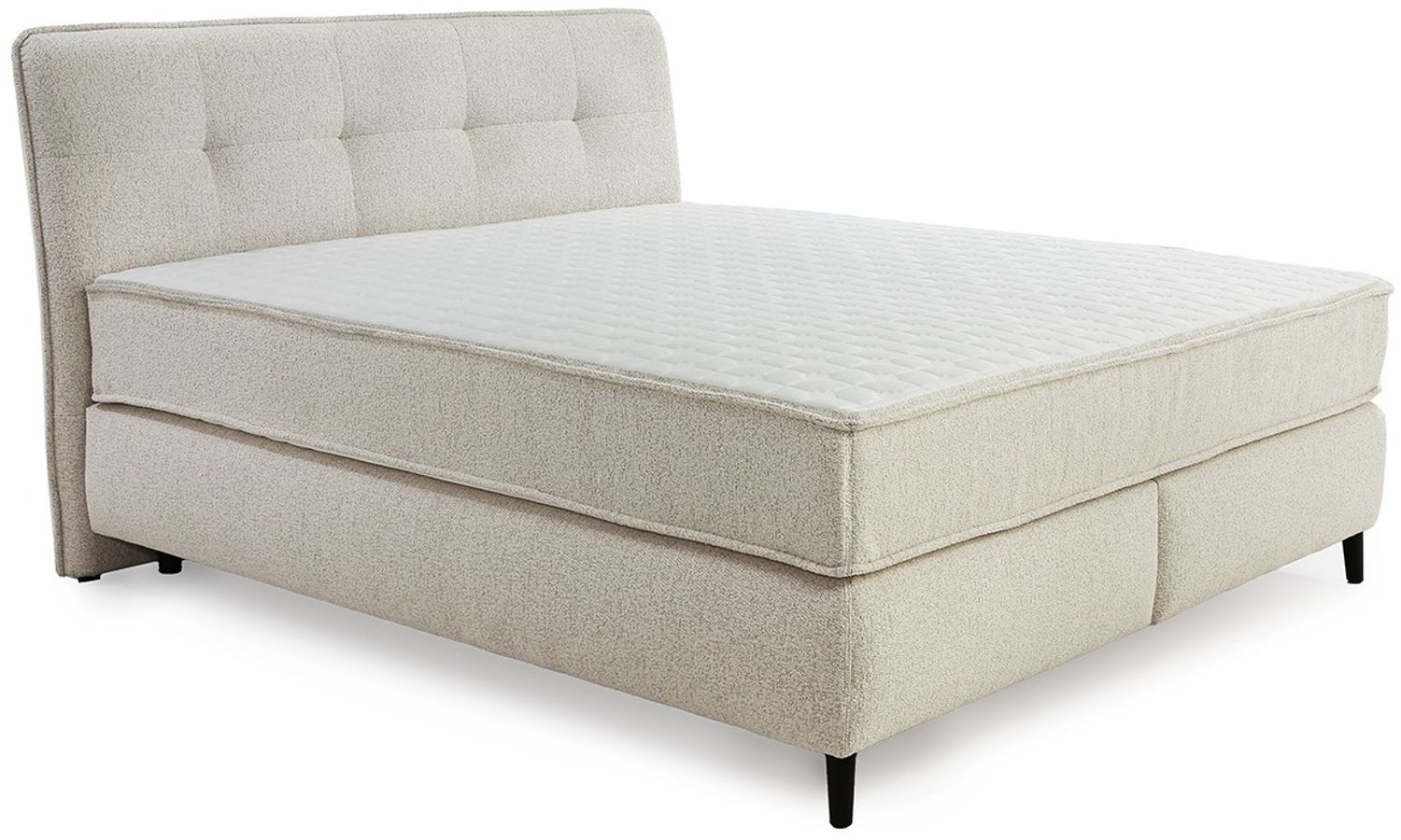 Boxspringbett 180x200 Federkern-Wendematratzen H3/H4 Bonell Flachgew. Beige Grau Bild 1