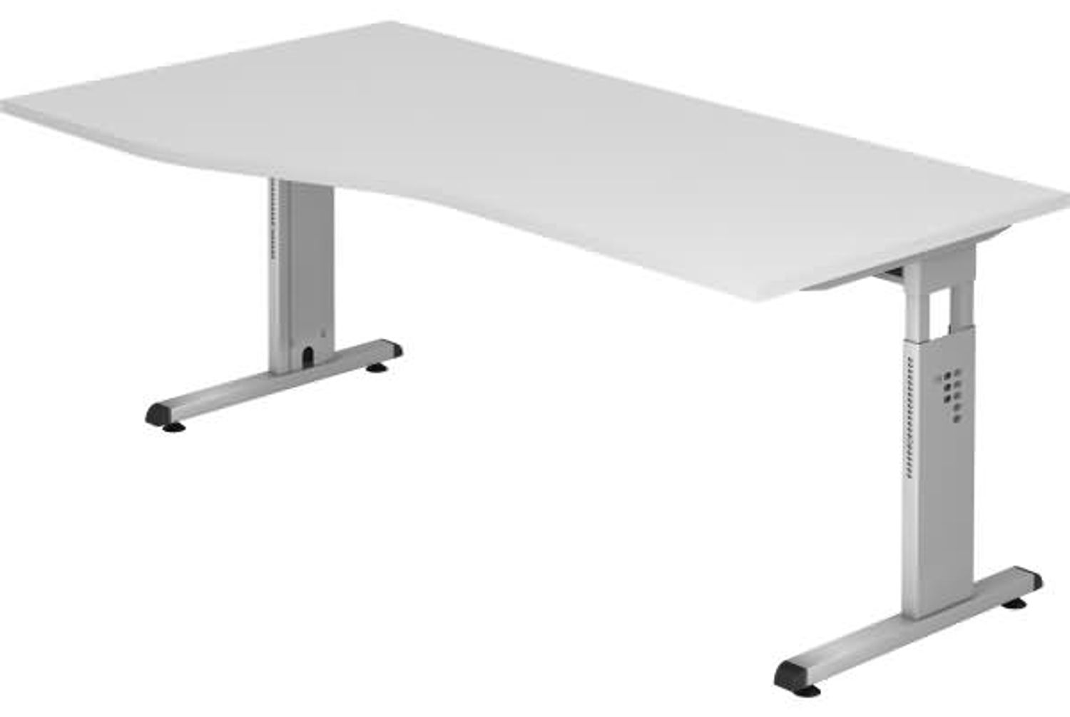 Schreibtisch OS18 C-Fuß 180x100 / 80cm Weiß Gestellfarbe: Silber Bild 1