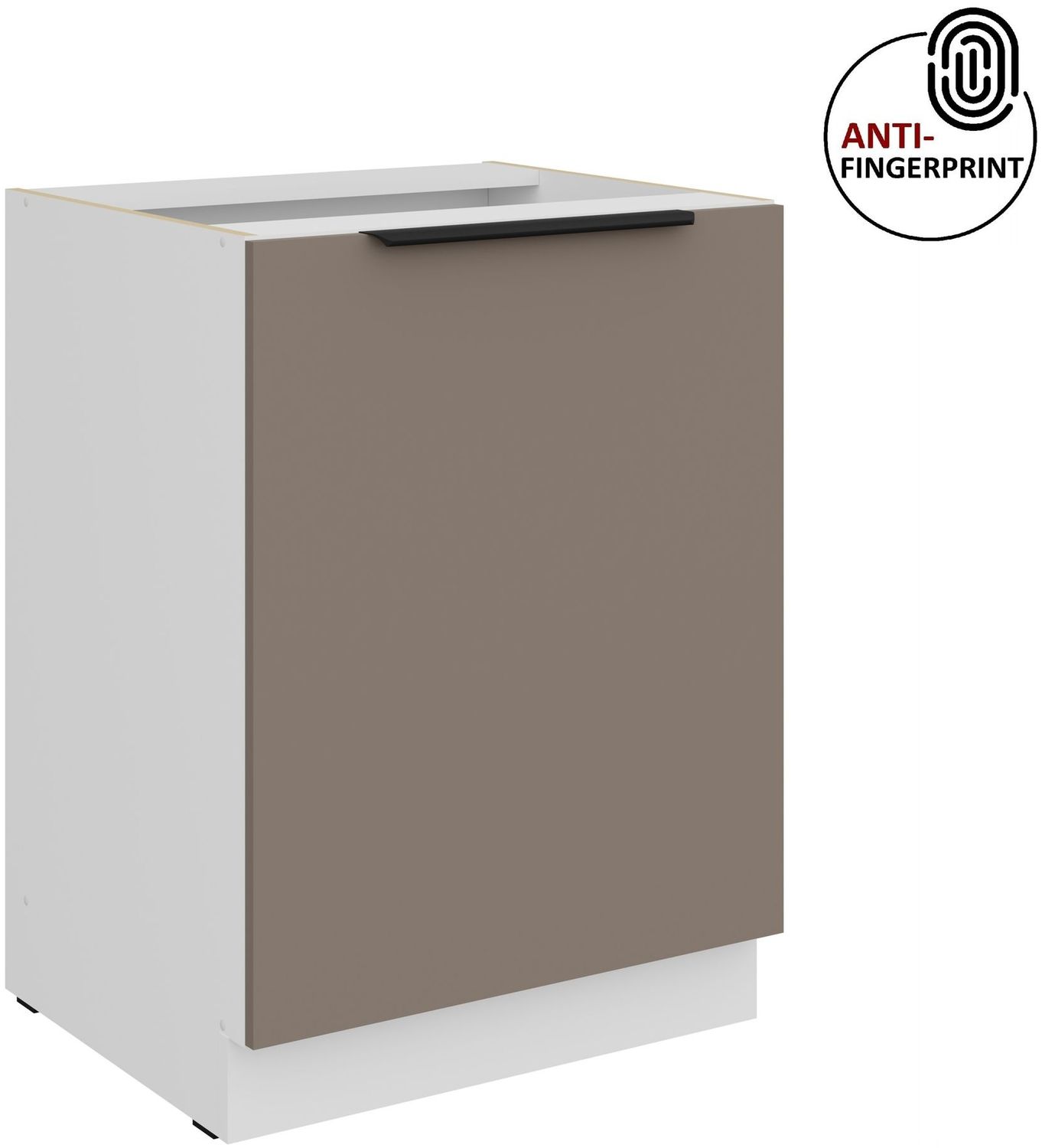 Küchen Unterschrank 60 cm Küche ARIA Sandgrau ultra matt + Weiss matt, hochwertige Fronten mit Anti Fingerprint Beschichtung Küchenzeile Küchenblock Bild 1