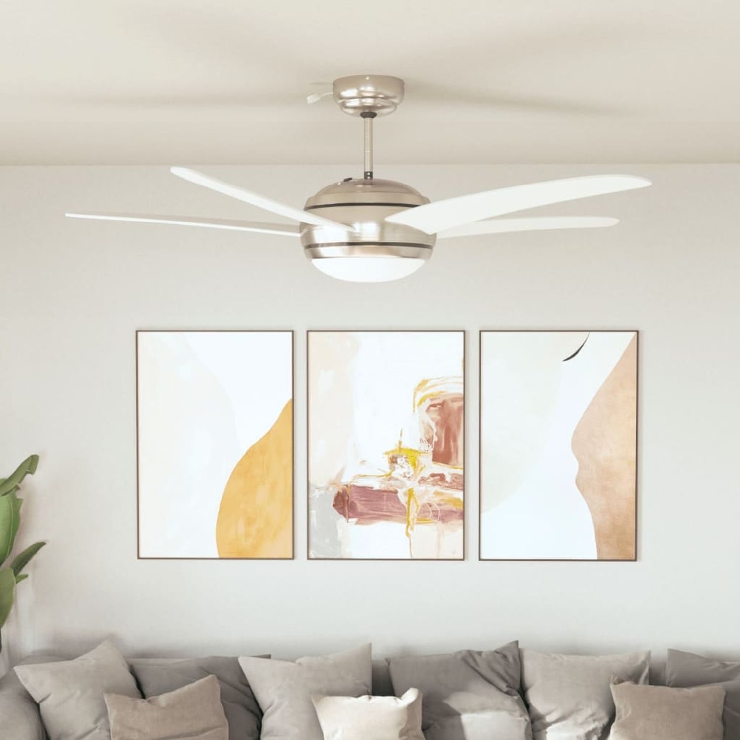 vidaXL Dekorativer Deckenventilator mit Leuchtmittel 128 cm Weiß 50538 Bild 1