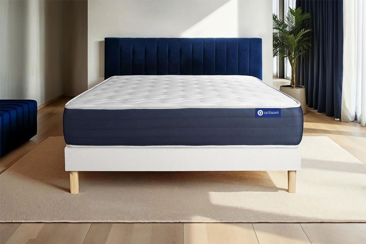Actiflex sleep Matratze 160x195 cm + Bettgestell mit Lattenrost, Härtegrad 2, Taschenfederkern und Memory-Schaum, Höhe : 22 c Bild 1