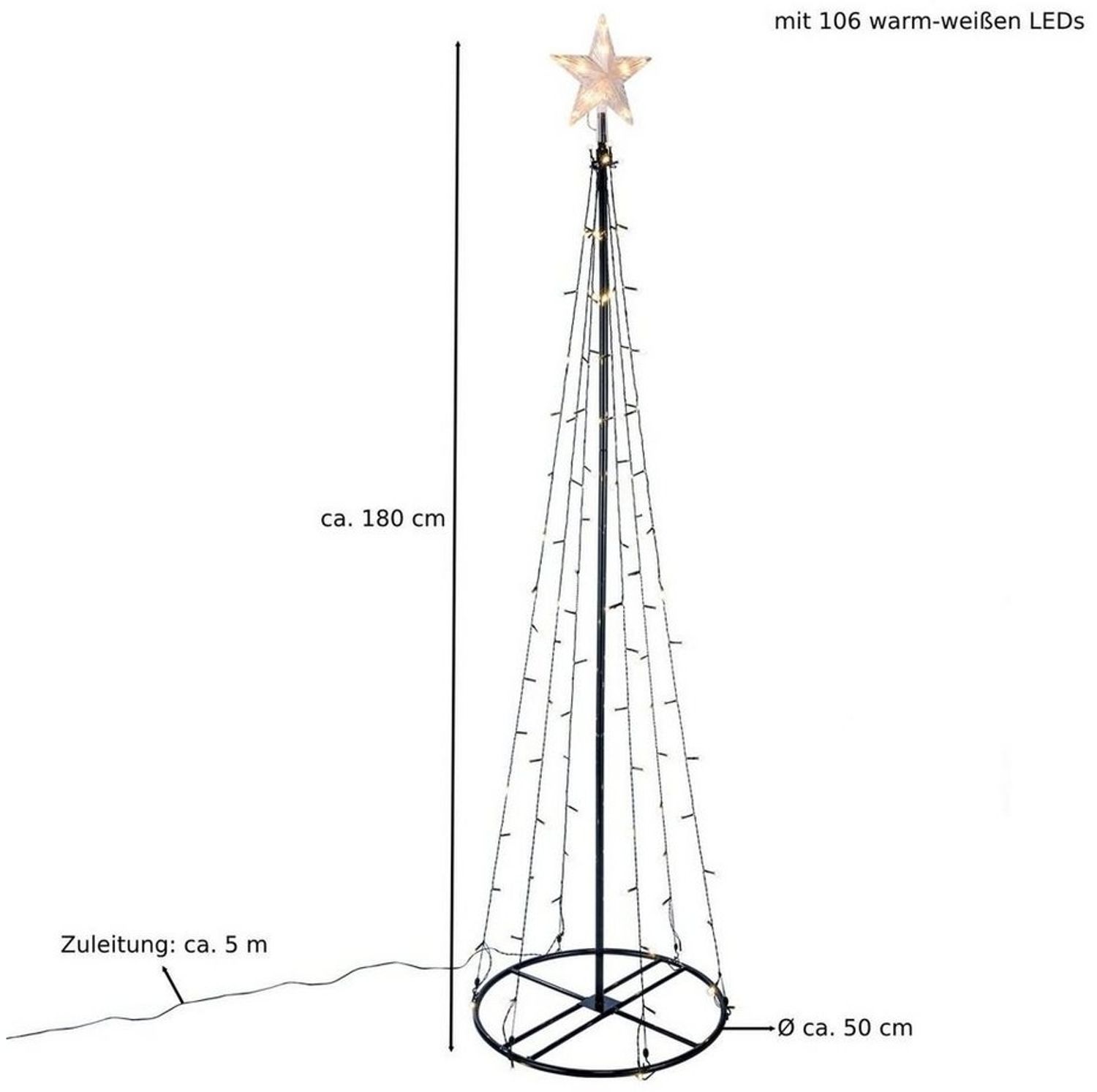 Garten-Weihnachtsbaum Weihnachtsbeleuchtung Garten Baum 180cm Bild 1