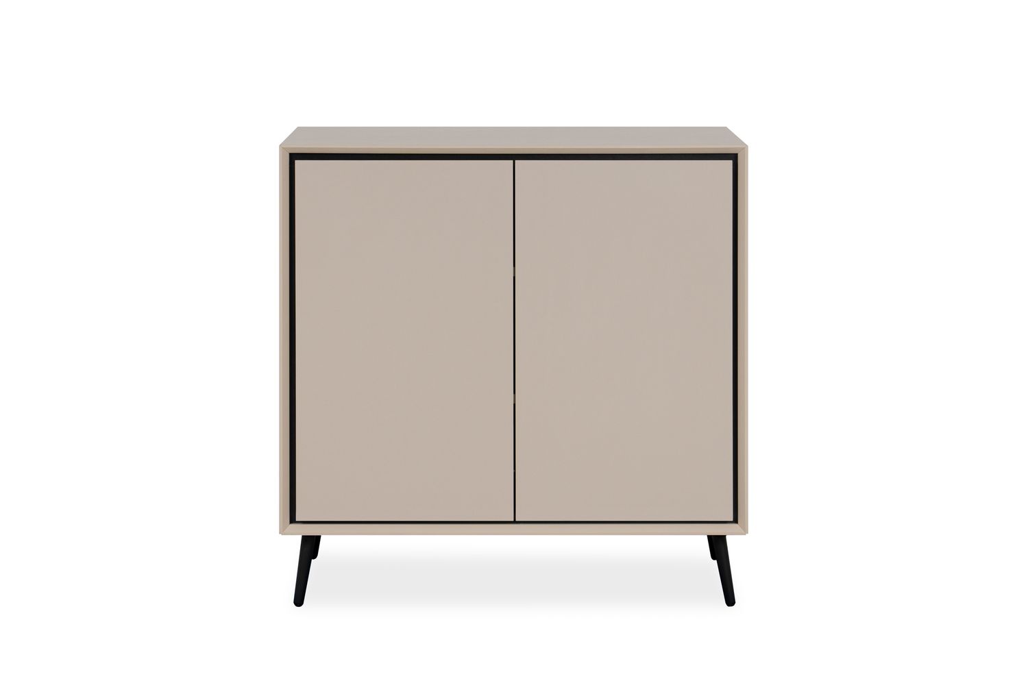 Finori Arona 01A Kommode, sand / schwarz | Kommode für Wohnzimmer | Maß: B x H x T ca. 90 x 90 x 38 cm | Kommode mit 2 Türen Bild 1