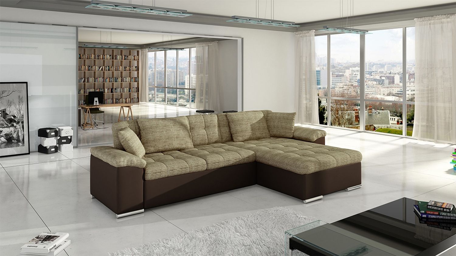 Ecksofa Diana, Seite: Rechts, Farbe: Soft 066 + Lawa 02 Bild 1