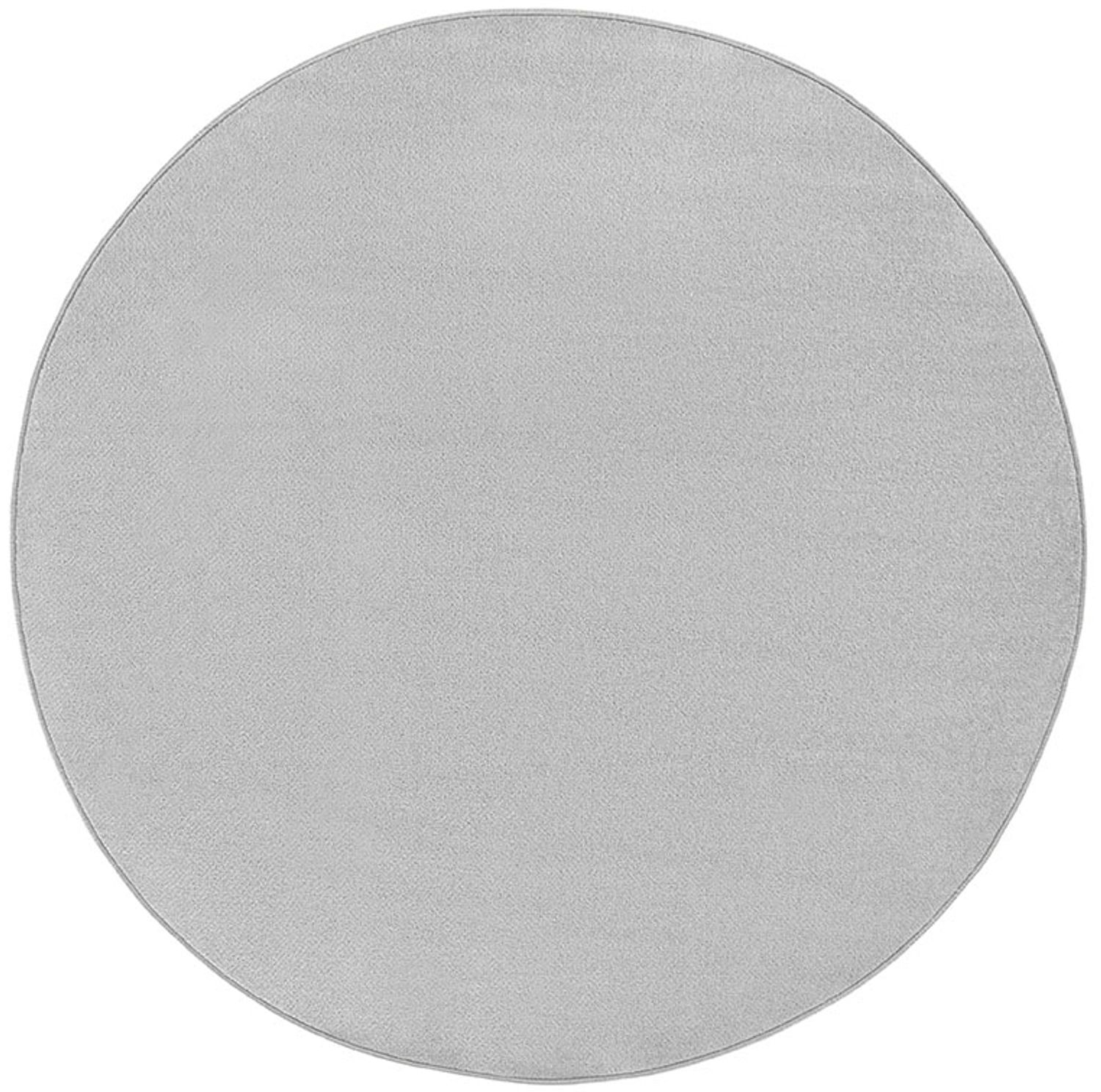 Runder Kurzflor Teppich Uni Fancy rund - grau - 133 cm Durchmesser Bild 1