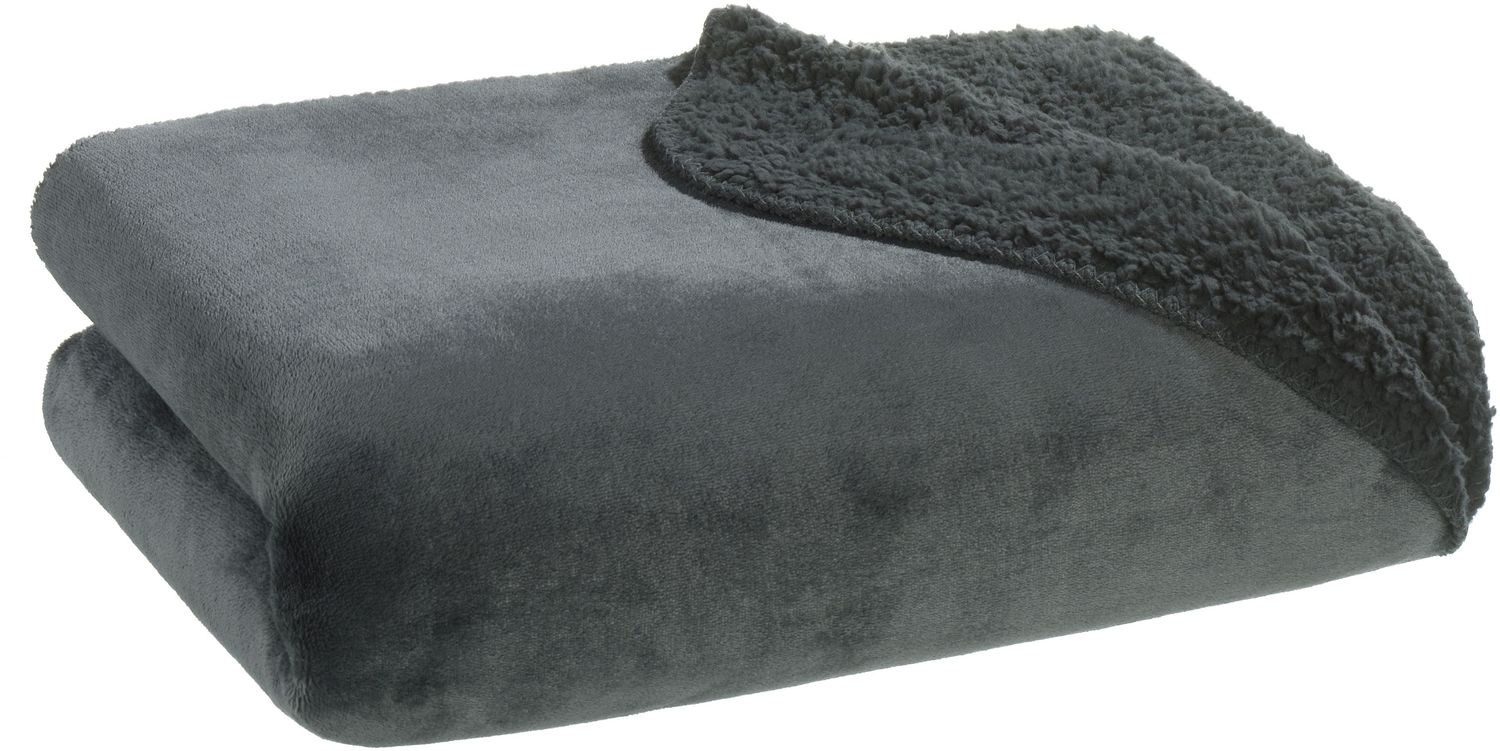 Wohndecke SEBASTIAN, Anthrazit, 150x200 cm, Polyester, casa NOVA, wendbar Bild 1
