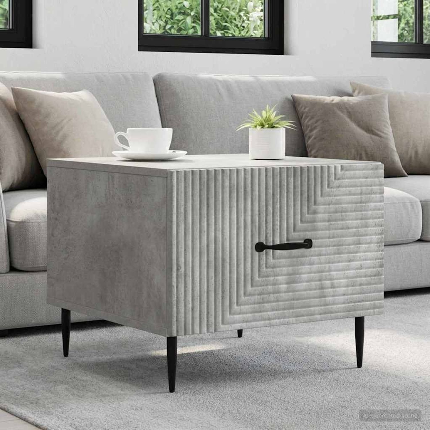 vidaXL Couchtisch Betongrau 49 x 50 x 40 cm Holzwerkstoff 894968 Bild 1