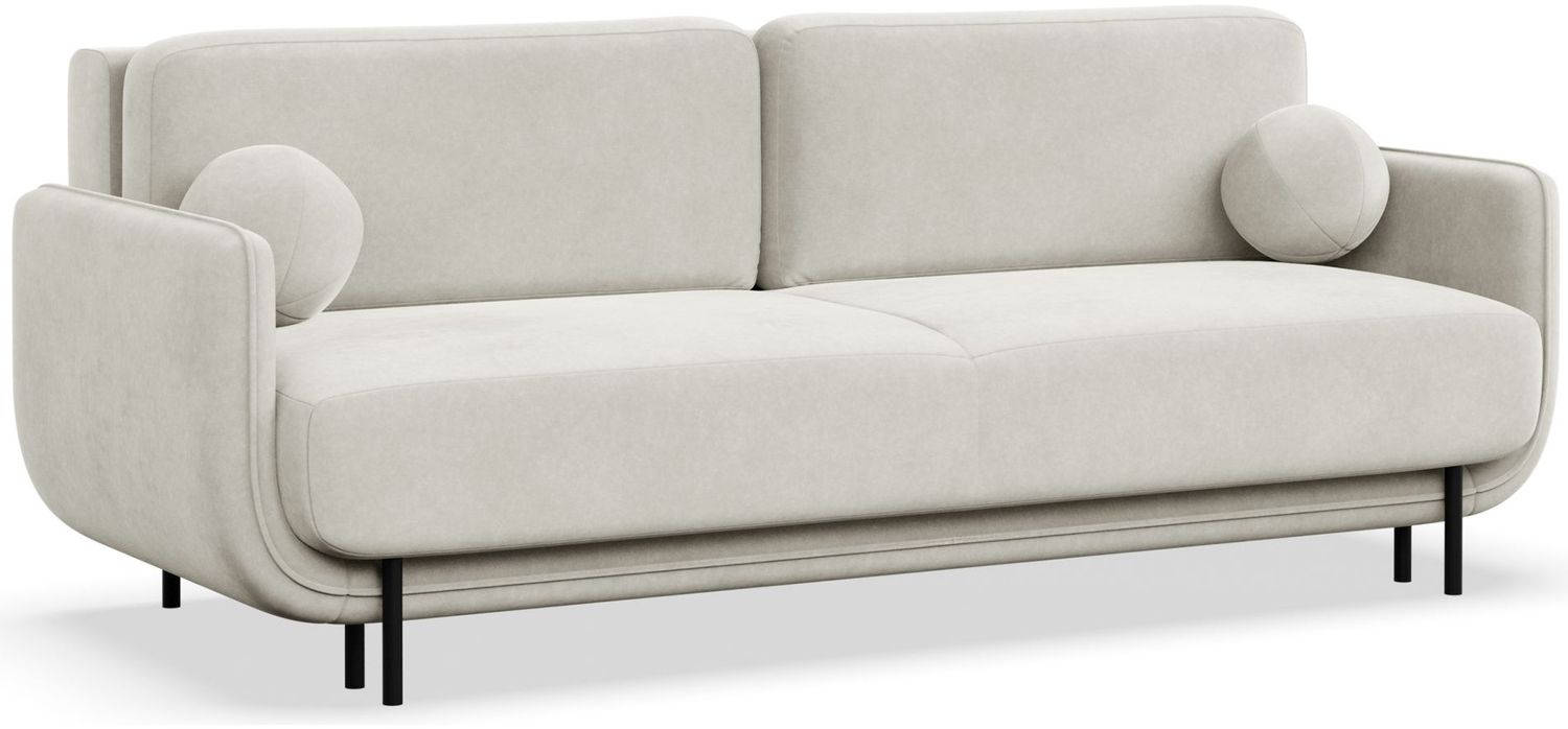 Selsey 'Ovals' 3-Sitzer Schlafsofa mit Samt, Creme Bild 1