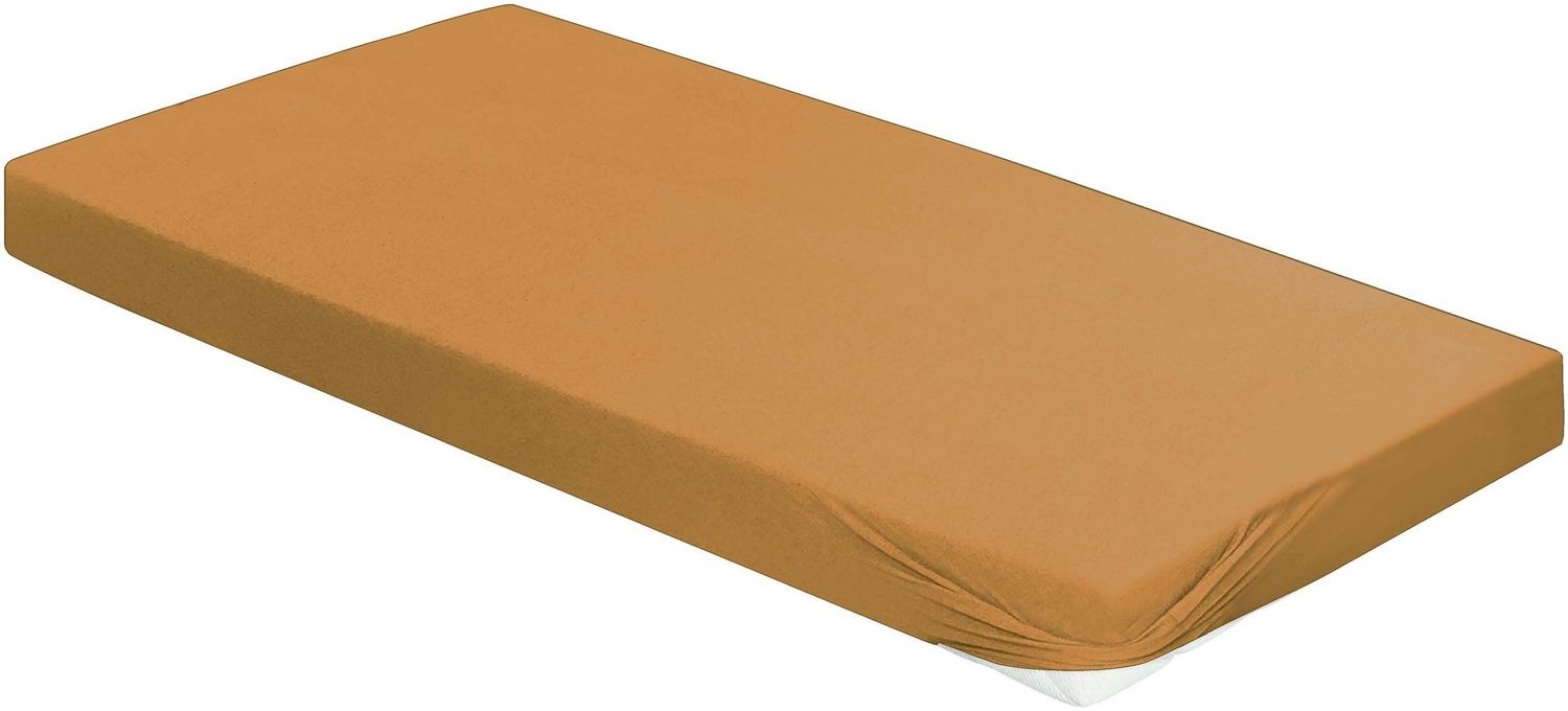 Irisette Vesuv Kuschel Jersey Spannbetttuch Bettlaken 90 x 190 cm - 100 x 200 cm 40 gold Bild 1