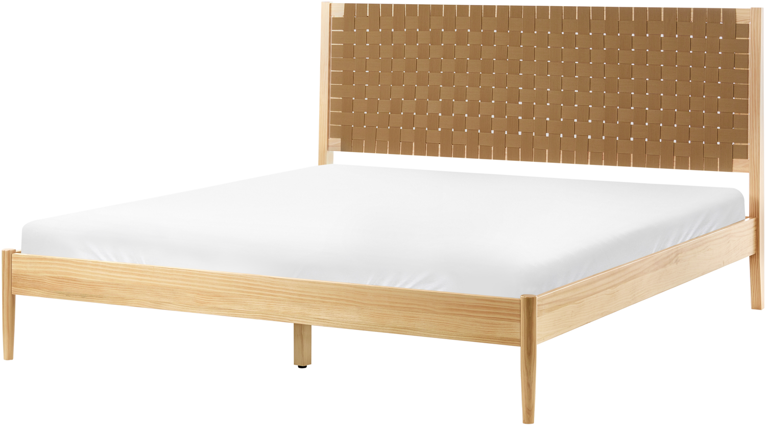 Bett mit Lattenrost Kiefernholz BRUNEMONT 180 x 200 cm Hellbraun Bild 1