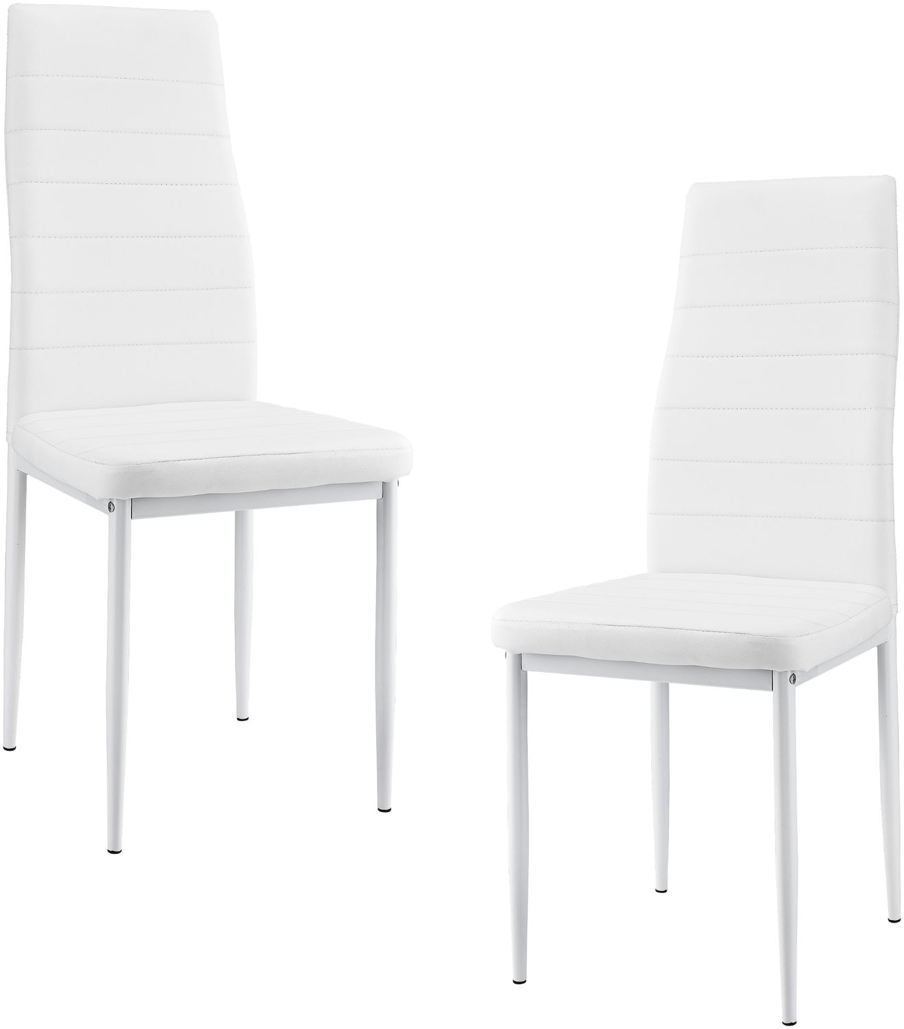 en.casa 'Lidköping' 2-er Set Esszimmerstuhl, Kunstleder weiß Bild 1