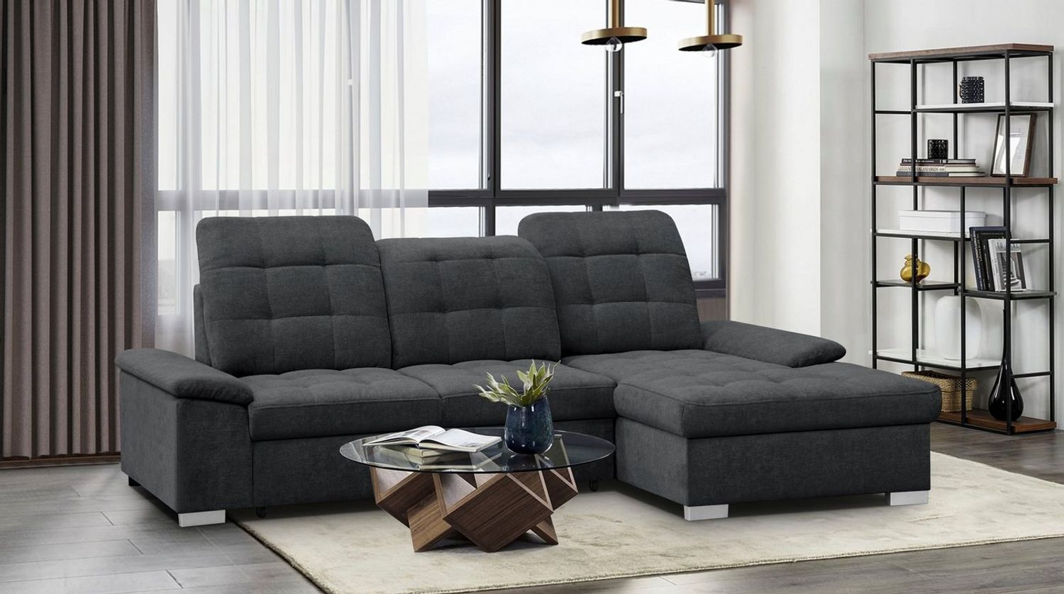 WERK2 Ecksofa Carmen L-Form, Sofa, Eckcouch mit Schlaffunktion, Bettkasten, Sitztiefenverstellung Bild 1