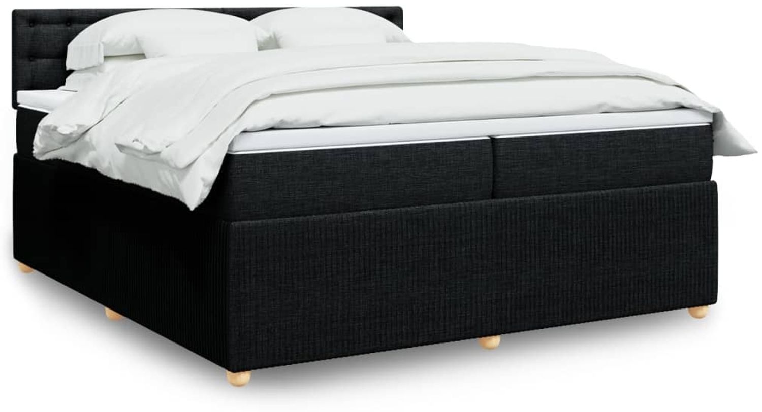 vidaXL Boxspringbett mit Matratze Schwarz 200x200 cm Stoff 3289879 Bild 1