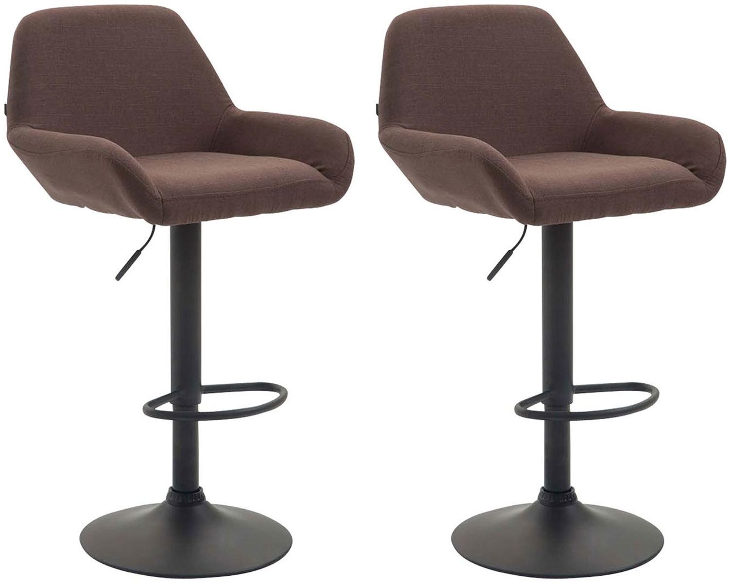 CLP 2er Set Barhocker Braga Stoff drehbar und höhenverstellbar,braun schwarz Bild 1