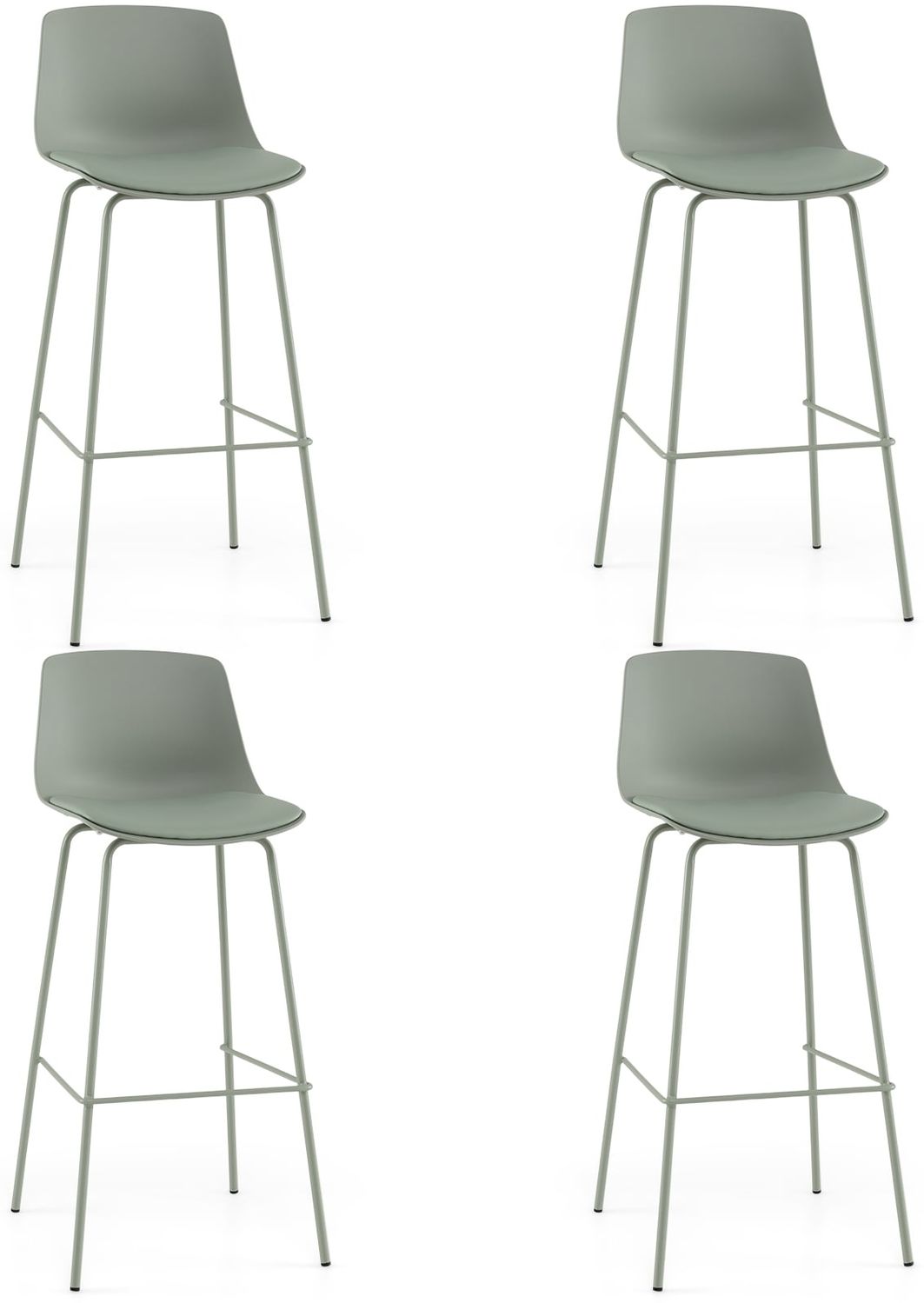 4er Set Barhocker mit Kunstleder Gepolsterter Sitzflächen & Rückenlehne Barstuhl Bistrohocker Bild 1