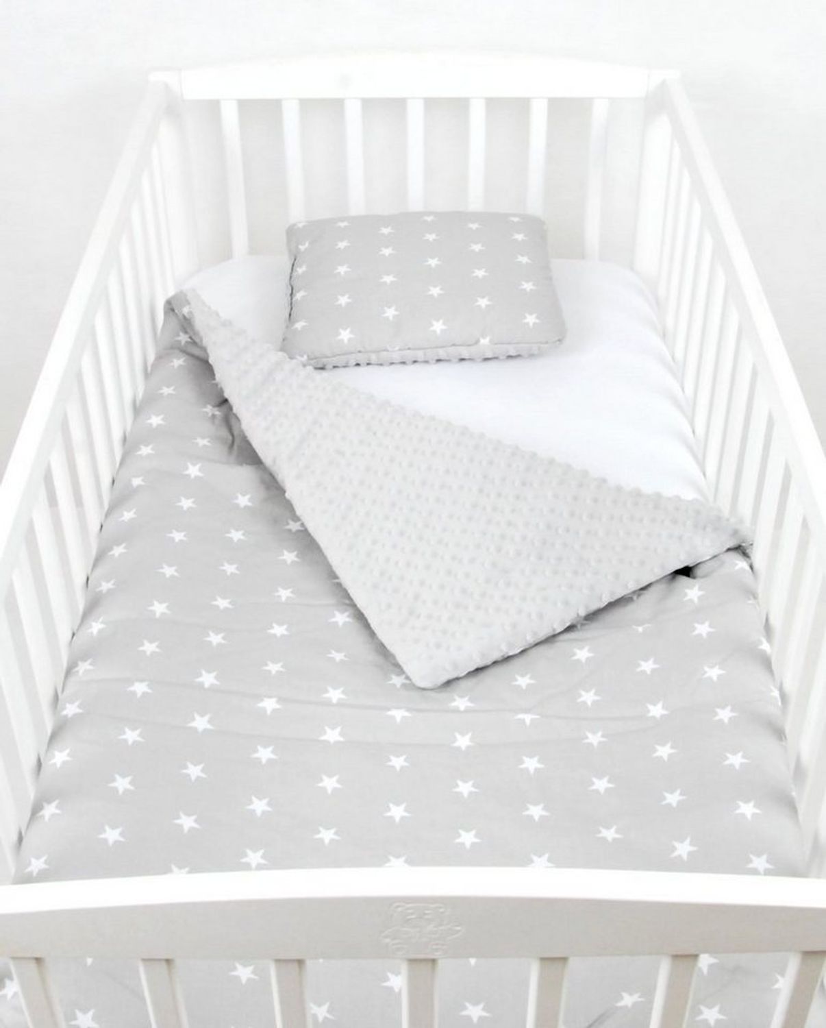 BabyLux 'Minky Stern' Krabbeldecke 75x100 cm mit Kissen, grau Bild 1