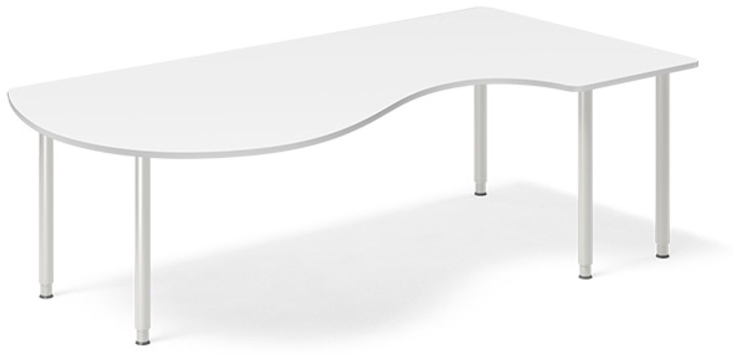Schreibtisch DNA weiß 1600x1200 mm rechts I-Gestell/Alugrau Bild 1