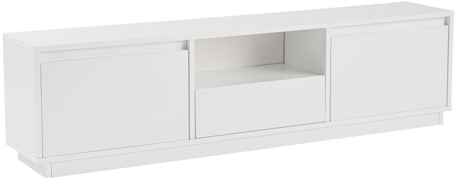 Dmora Fernsehschrank Morrigan, Ständer für Wohnzimmerfernseher, Niedriges Wohnzimmer-Sideboard, TV-Ständerbasis, 160x30 h42 cm, Weiß Bild 1
