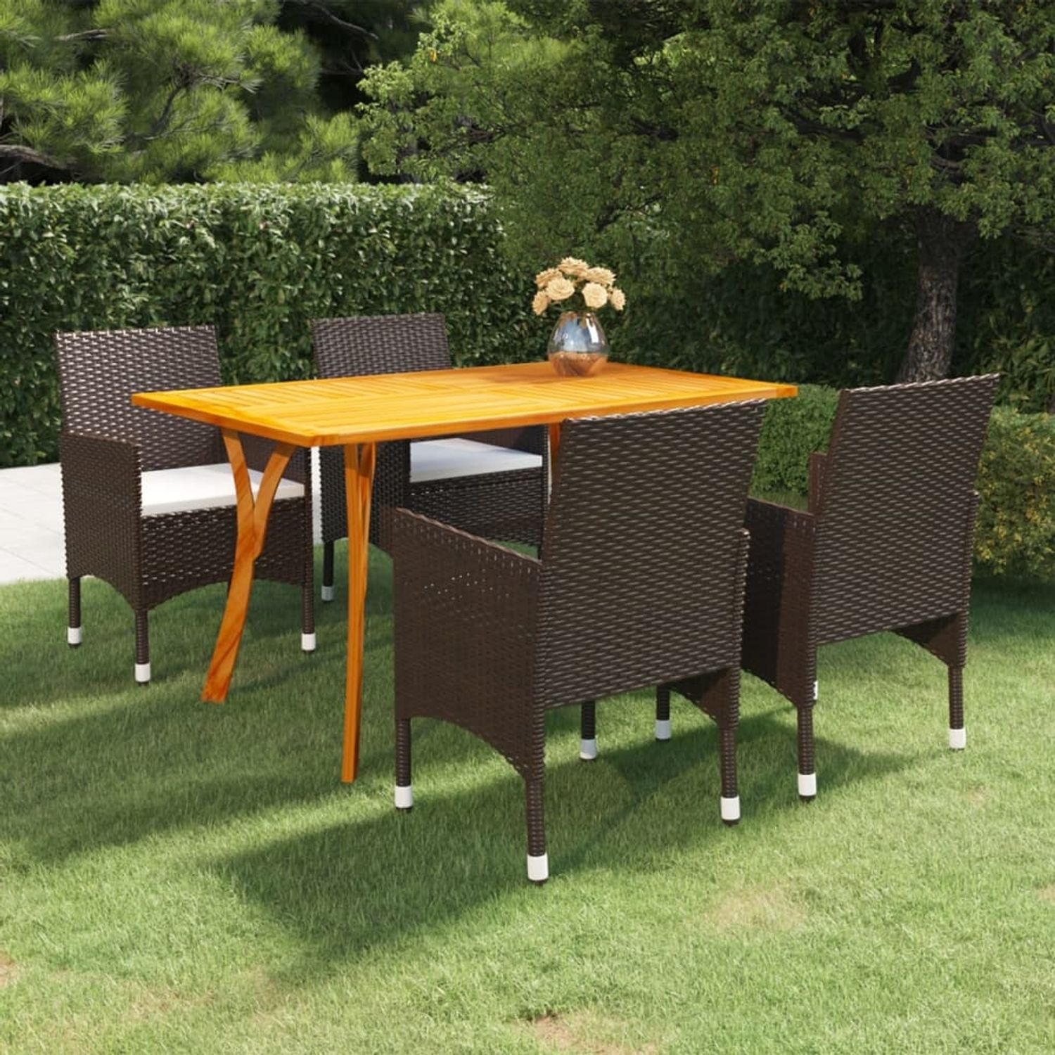 vidaXL 5-tlg. Garten-Essgruppe Braun 3072114 Bild 1