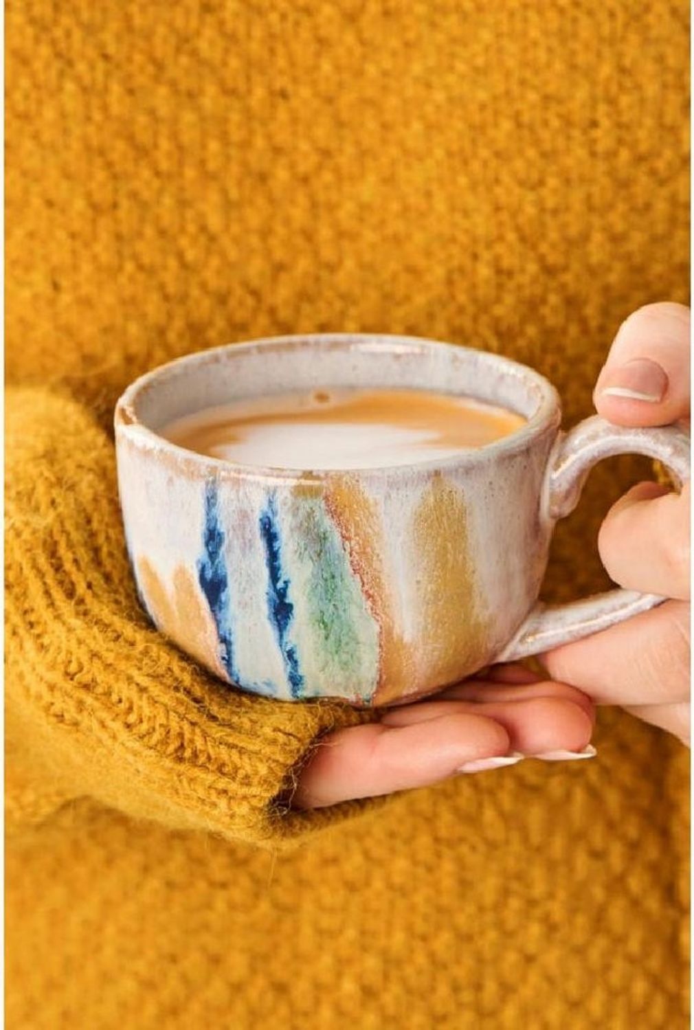 Ib Laursen Tasse Ib Laursen Tasse mit Henkel Trosa Blaue Struktur Bild 1