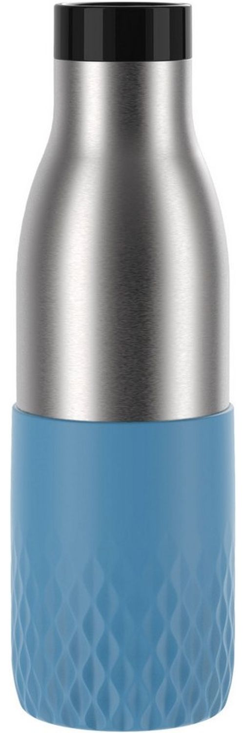 Emsa 'Bludrop Sleeve' Trinkflasche mit Quick-Press Verschluss, Edelstahl Aqua-Blau, 0,5l Bild 1