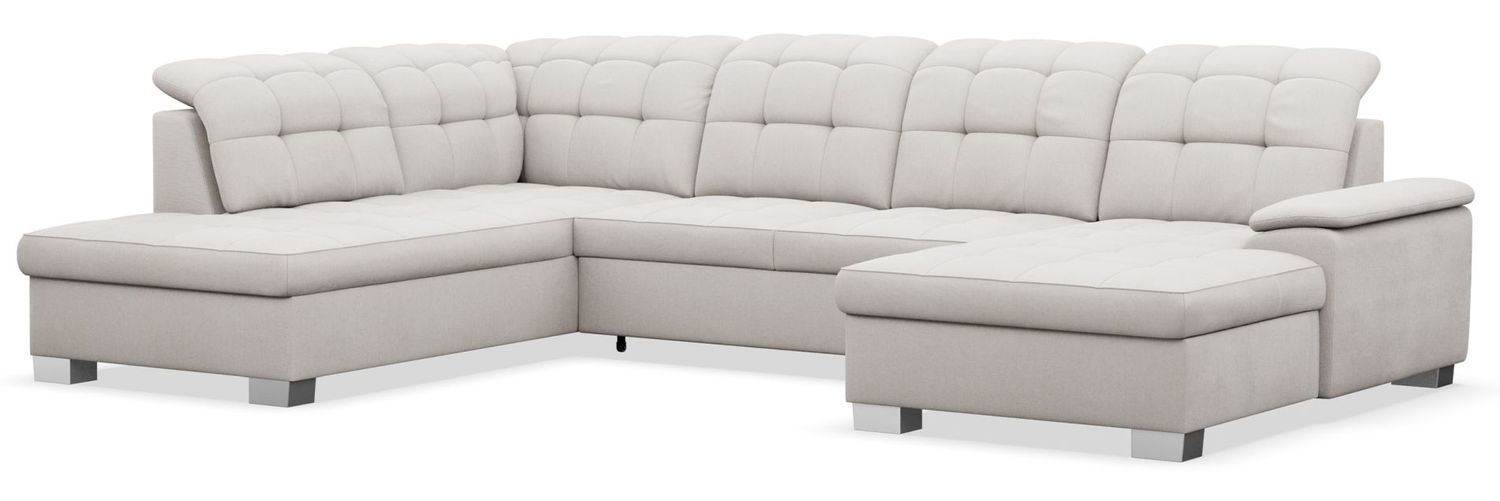 Selsey 'Jamaal' Wohnlandschaft mit Schlaffunktion und Stauraum rechtsseitig, creme Bild 1