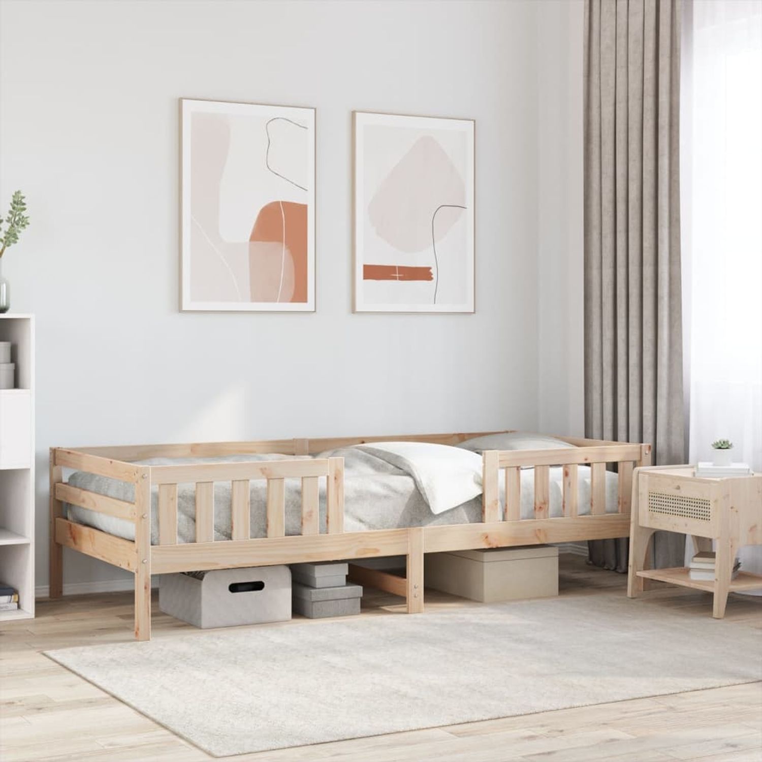vidaXL Massivholzbett ohne Matratze 100x200 cm Kiefernholz 846970 Bild 1