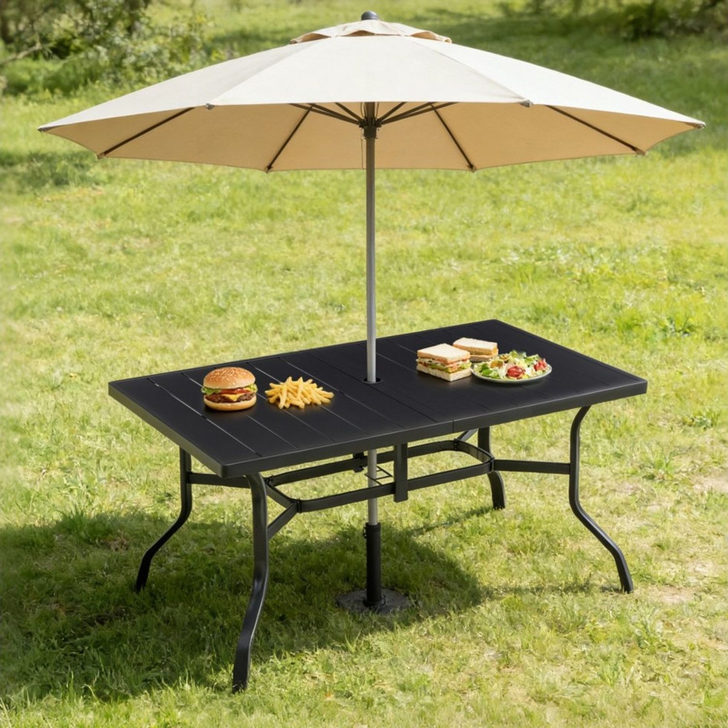 Thanaddo Tischelement Gartentisch – Quadratischer Eisentisch, geeignet für Gärten, Balkone. Bild 1