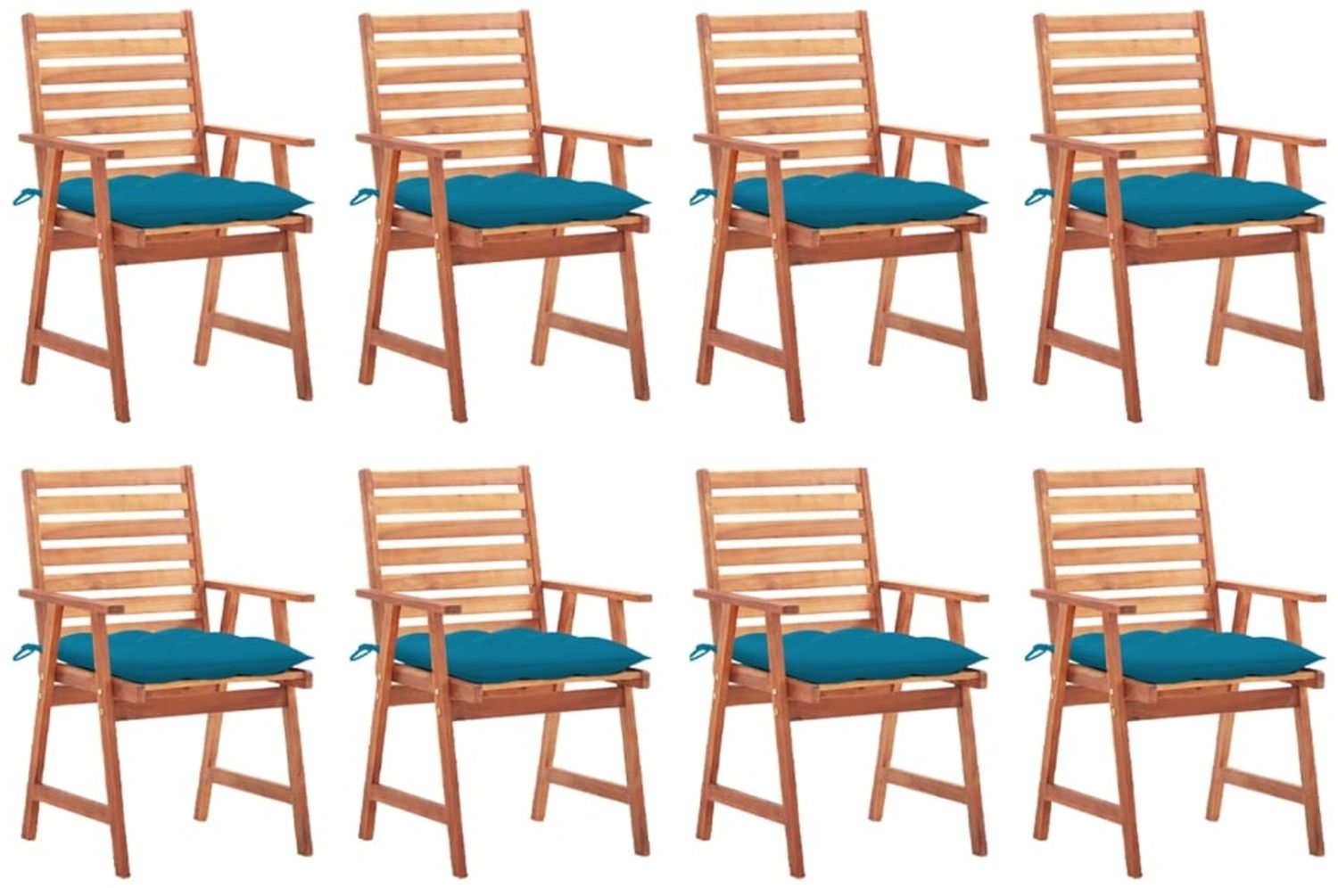 vidaXL Garten-Essstühle 8 Stk. mit Kissen Massivholz Akazie 3078393 Bild 1
