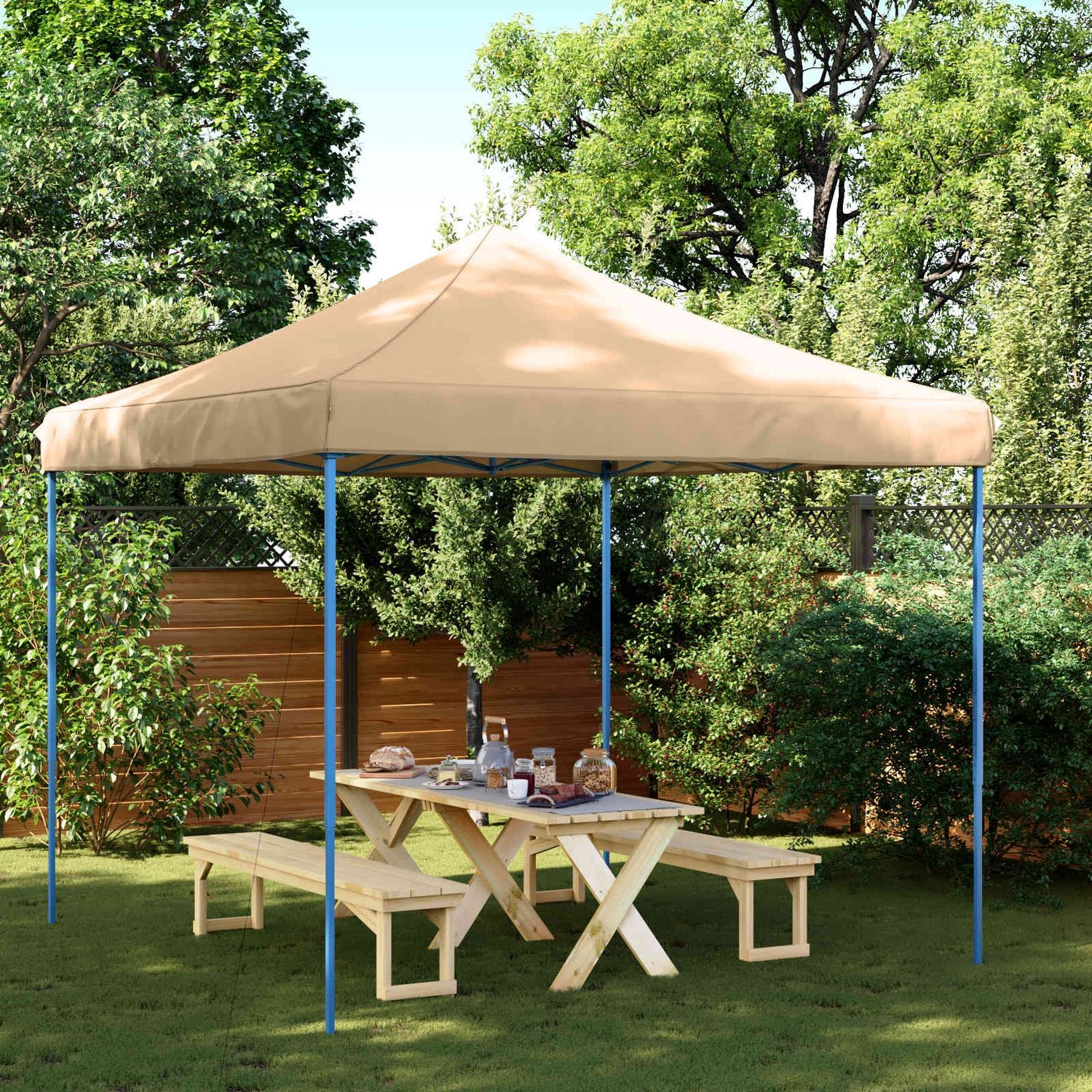 vidaXL Party-Zelt Beige 292 x 292 x 315 cm Oxford-Stoff 42023544 Bild 1