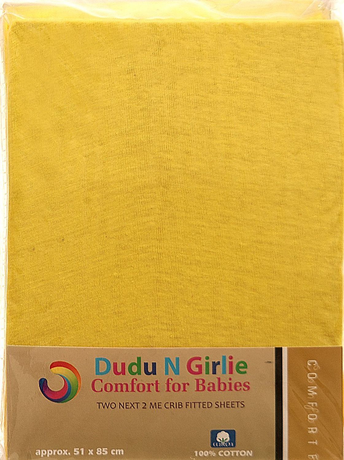 Dudu N Girlie Next2Me Baumwoll-Jersey-Spannbettlaken, 51x85 cm, 2-teilig, Gelb Bild 1