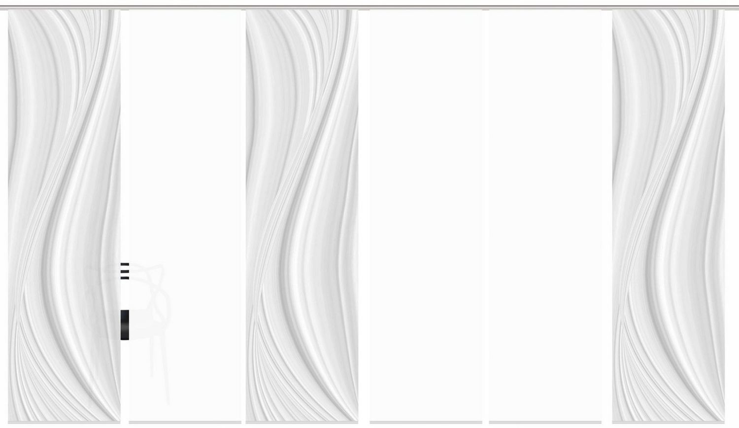 HOME WOHNIDEEN Schiebegardine LAURINA 6er SET (6 St), Paneelwagen, blickdicht, Schiebevorhang Digidruck 6er Set LAURINA Bild 1