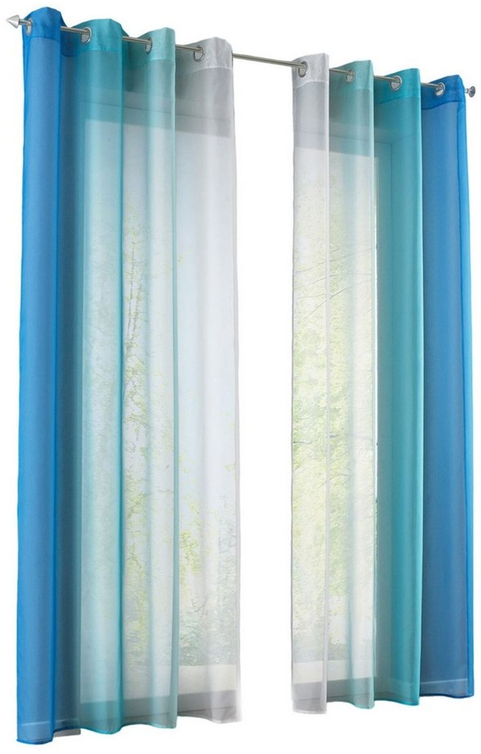 Gardinenbox Gardine (2 St), Ösen, transparent, Voile, Farbverlauf Vertikal »Modena« Voile Raffhalter 10000183 Bild 1