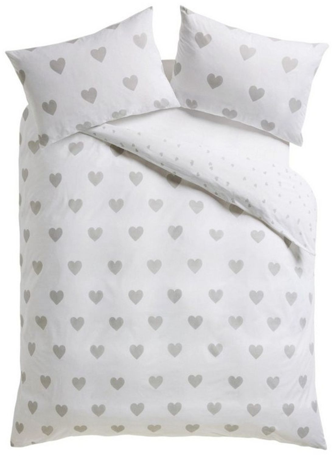 Next Bett-Set Wendbarer Bettbezug und Kissenbezug mit Herzmotiv, Bezug: Polyester (recycelt), Baumwolle Bild 1