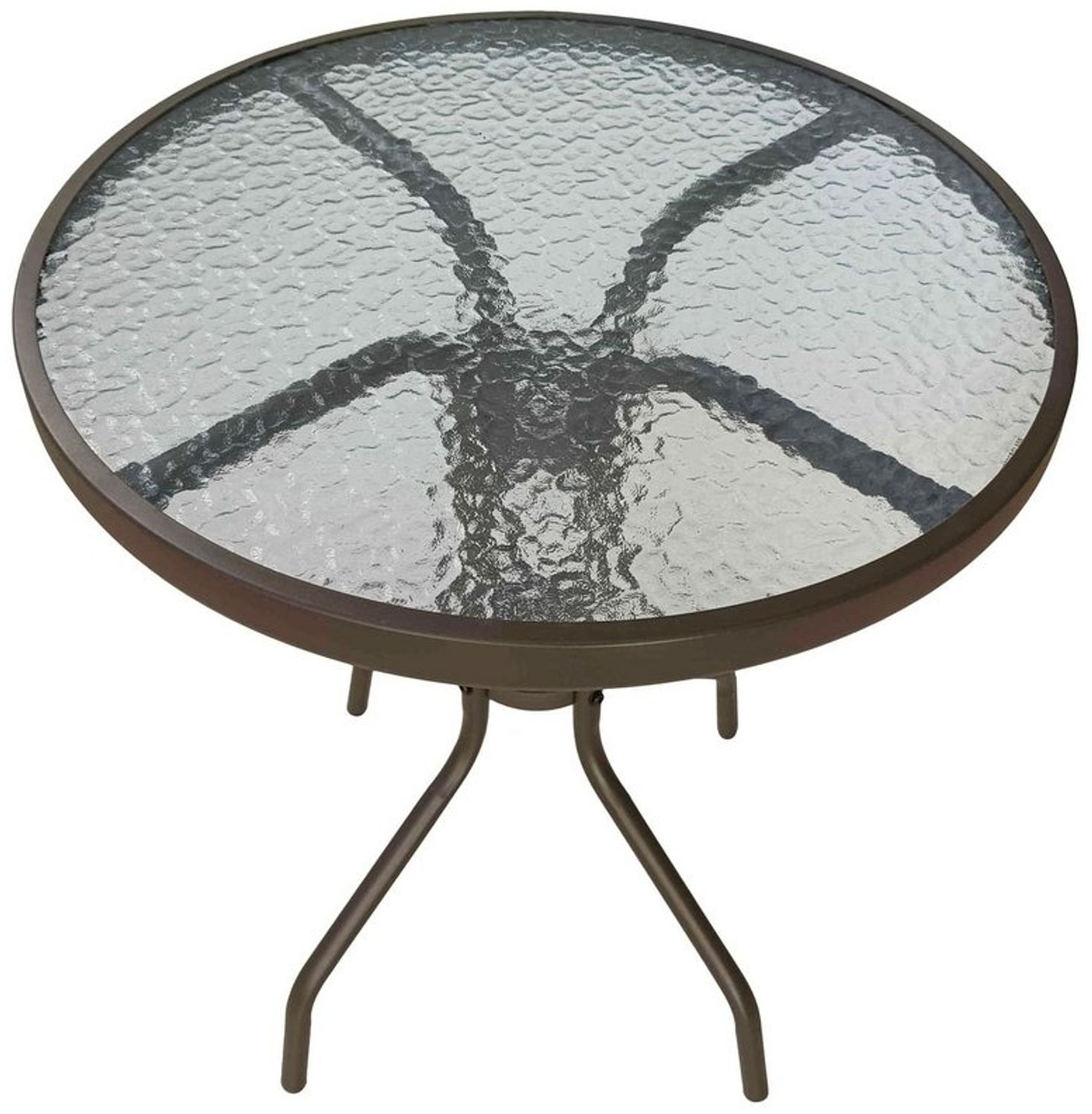 Gartentisch Ibiza Balkontisch Bistrotisch Ø60x70 cm rund braun Metall/Glas Bild 1