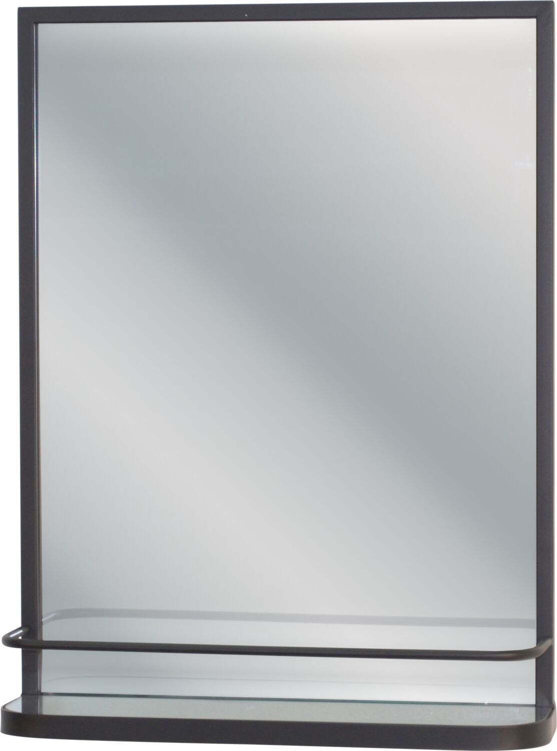 Schöner Wandspiegel aus Metall, mit Ablage, schwarz Bild 1
