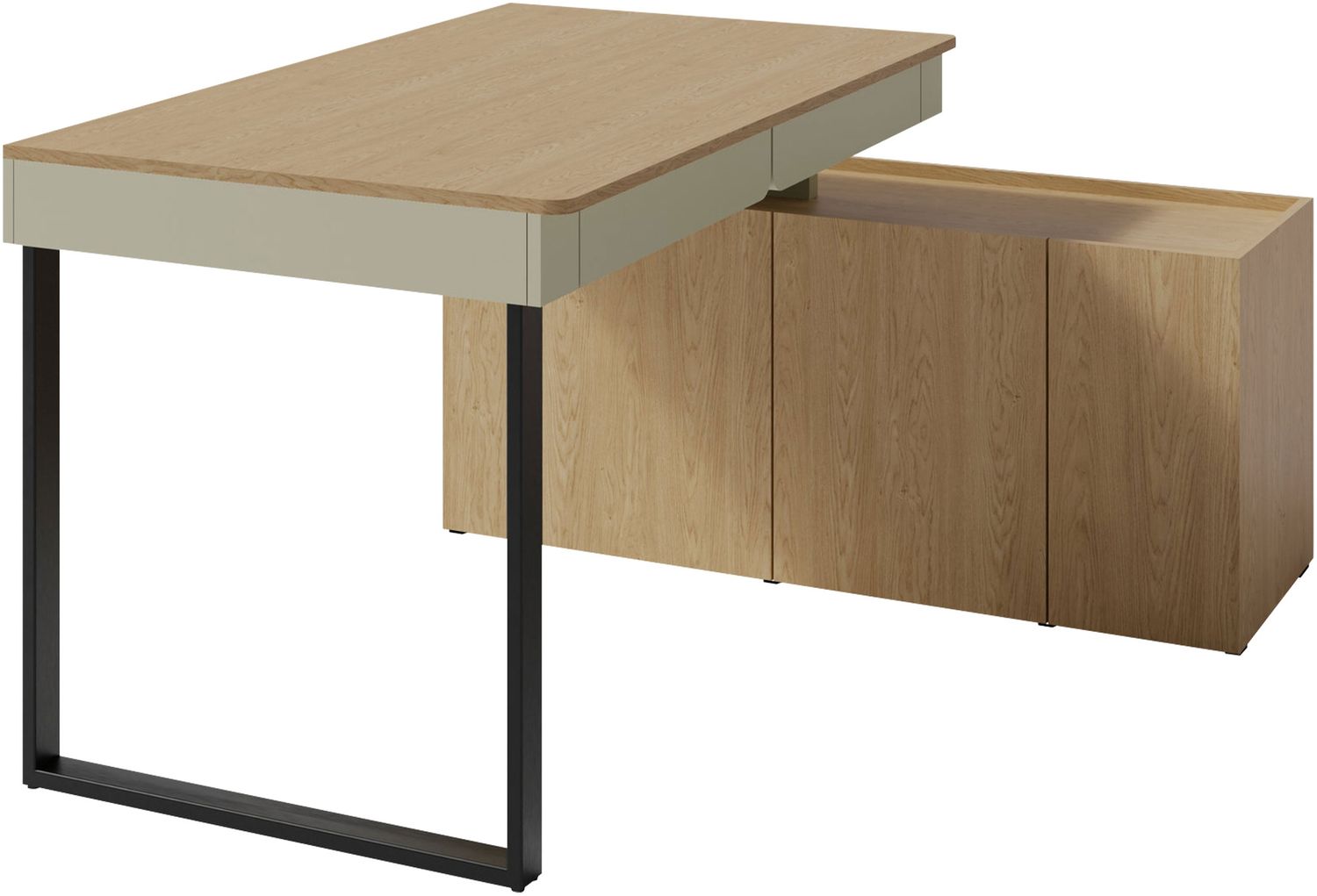 Schreibtisch Lonitz LZ10 (Farbe: Eucalyptus / Eucalyptus + Eiche Baltic Dune) Bild 1