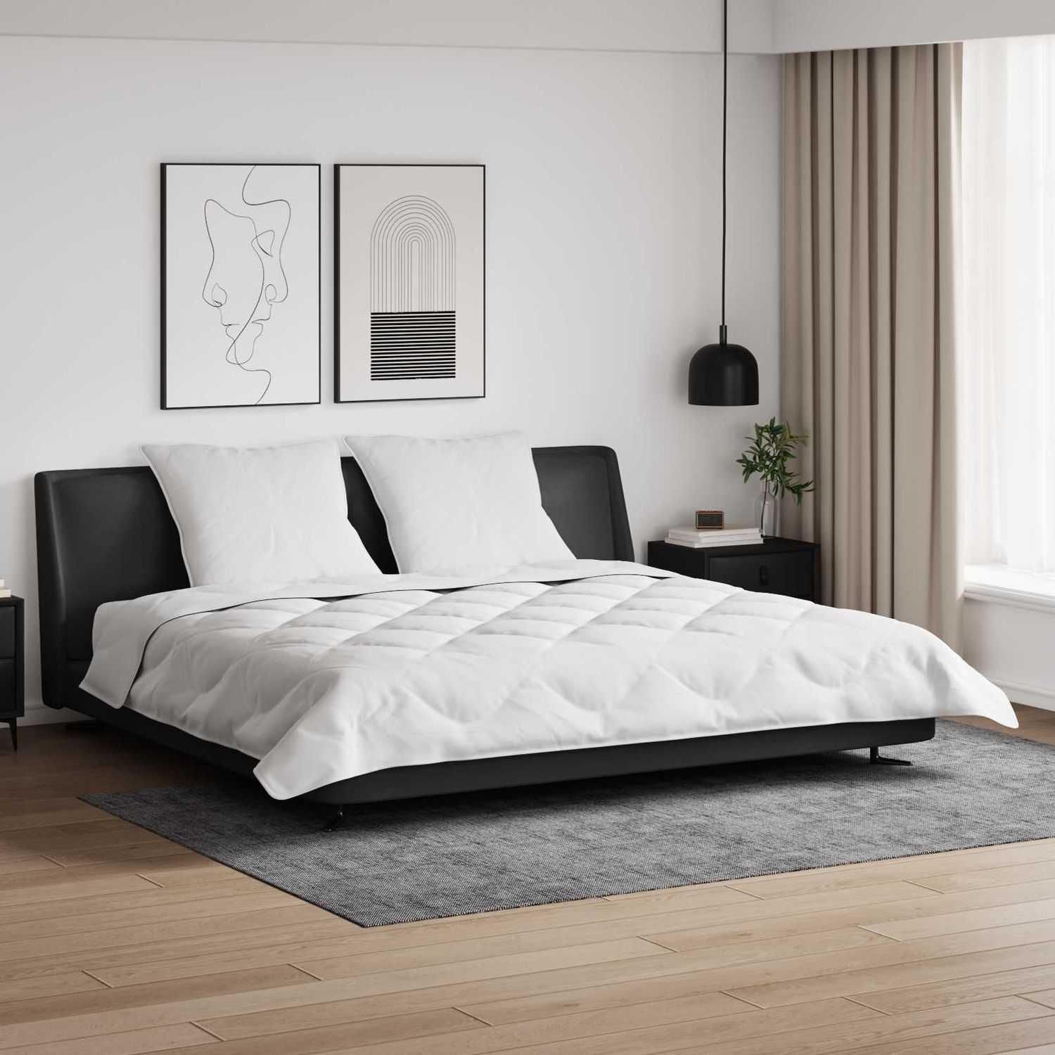 vidaXL Decke mit Kissen 3 pcs Weiß Mikrofaser und Daunenfedern 3377912 Bild 1