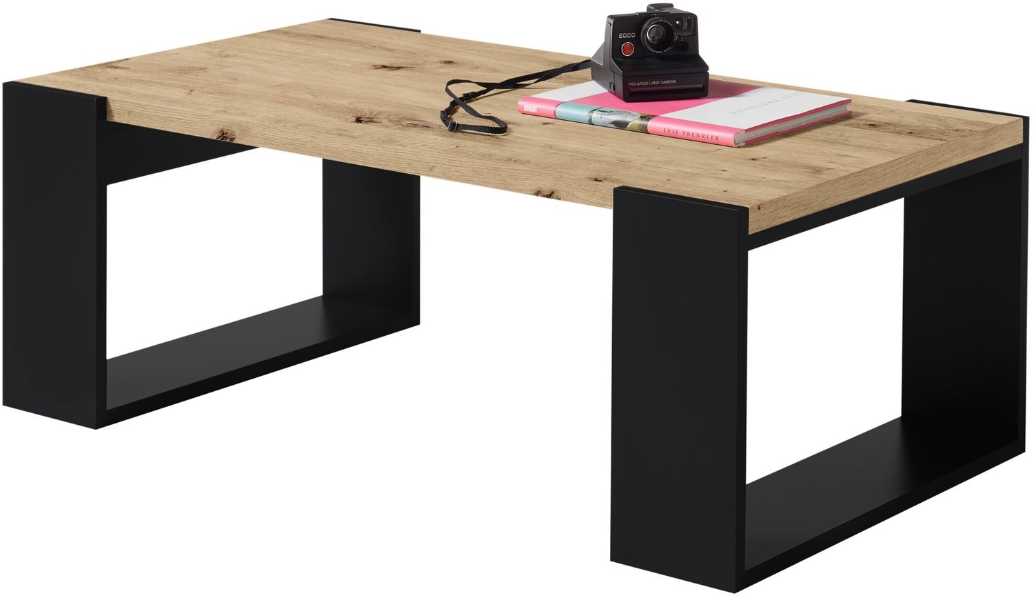 Couchtisch ALBA Artisan Eiche schwarz Dekor Melamin 110x60 Bild 1