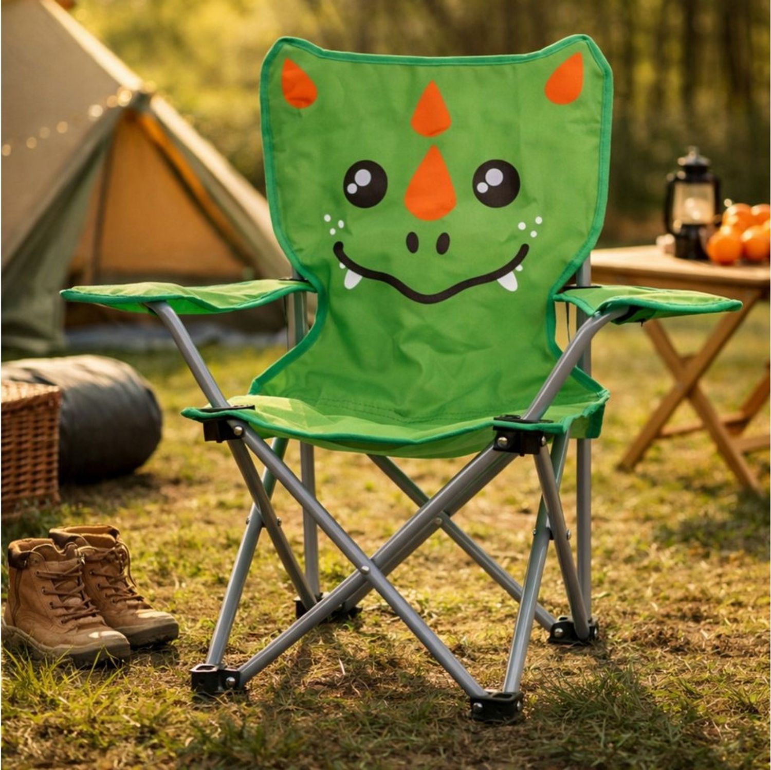 Koopman Faltstuhl Kinderstuhl Gartenstuhl Campingstuhl 60x57x32cm Polyester (1 St), Dinosaurier, Tiermotiv, inkl. Tragetasche, für Kinder, max. 50kg Bild 1