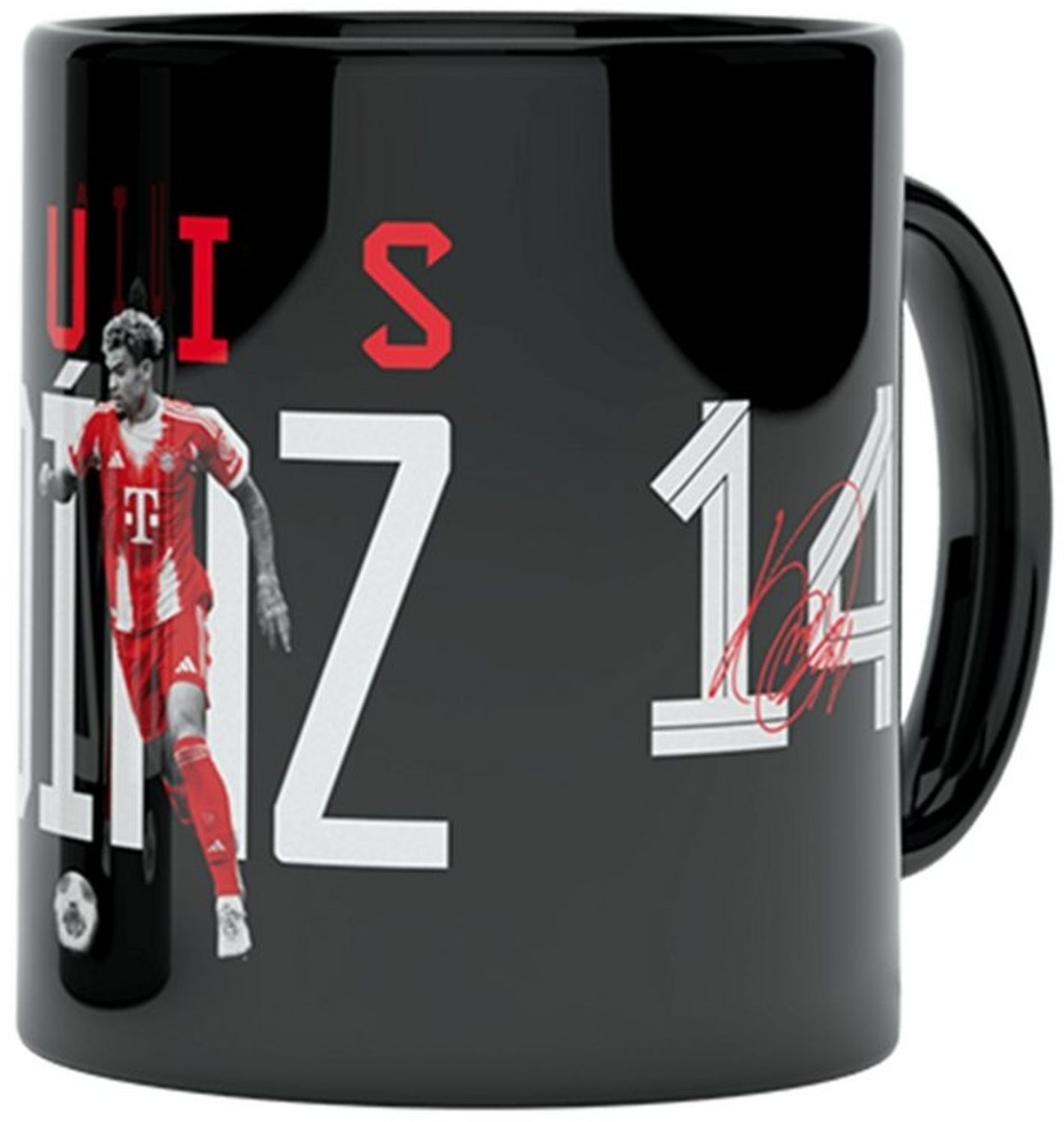 FC Bayern München Tasse FC Bayern München I Tasse Luis Díaz I 0,3 l I Schwarz, Keramik Bild 1