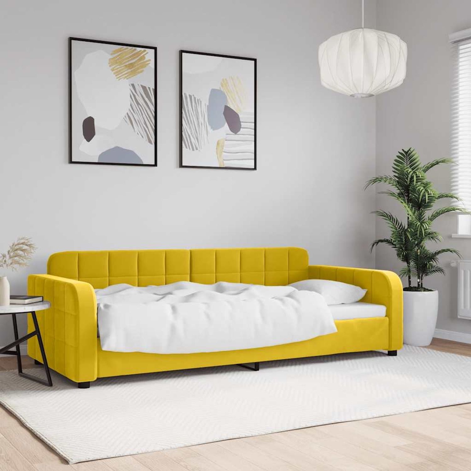 vidaXL Tagesbett Gelb 90x200 cm Samt 354063 Bild 1
