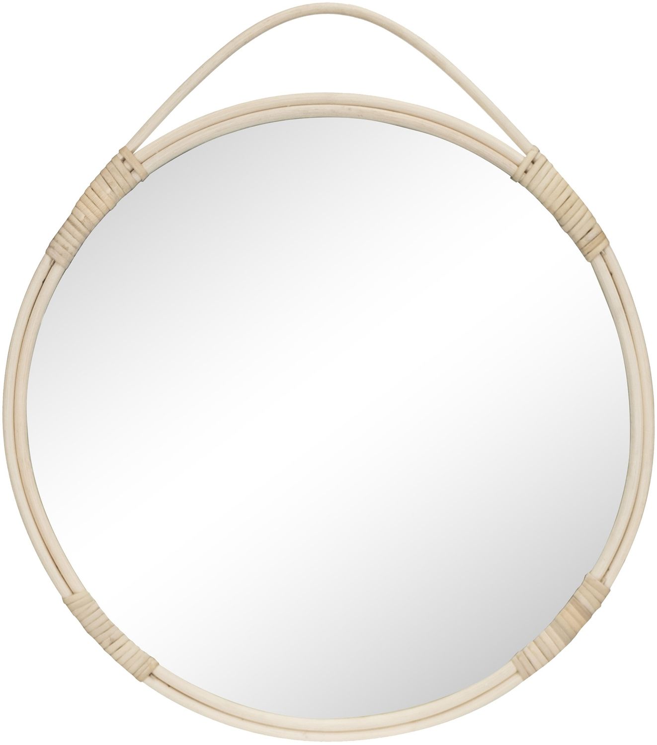 Spiegel >Malo< in Natur, Rattan, Glas - 2x50x50cm (BxHxT) Bild 1