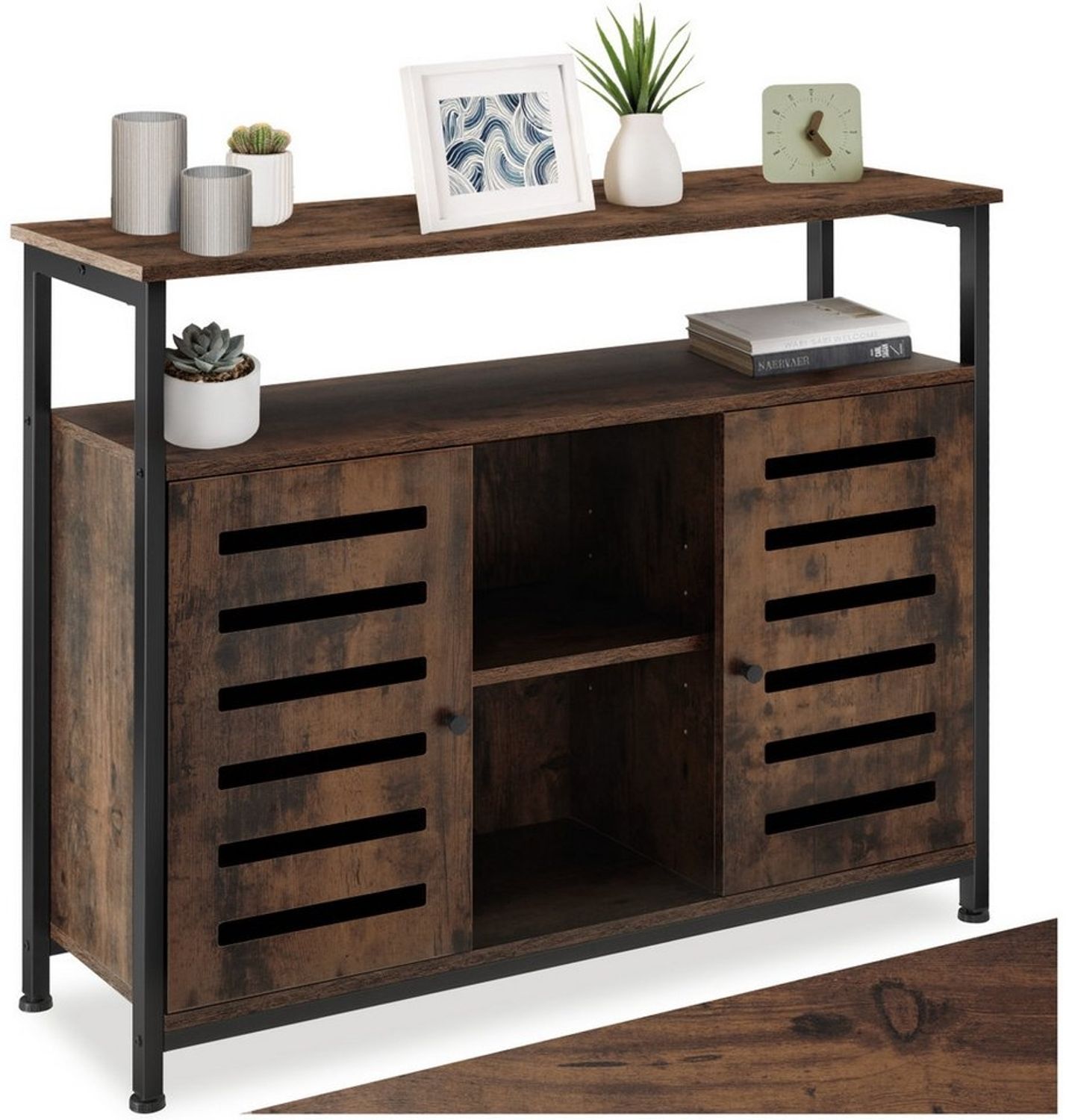 tectake Lowboard Sideboard (Sideboard, Montagematerial, Montageanleitung), Industrial Style Bild 1