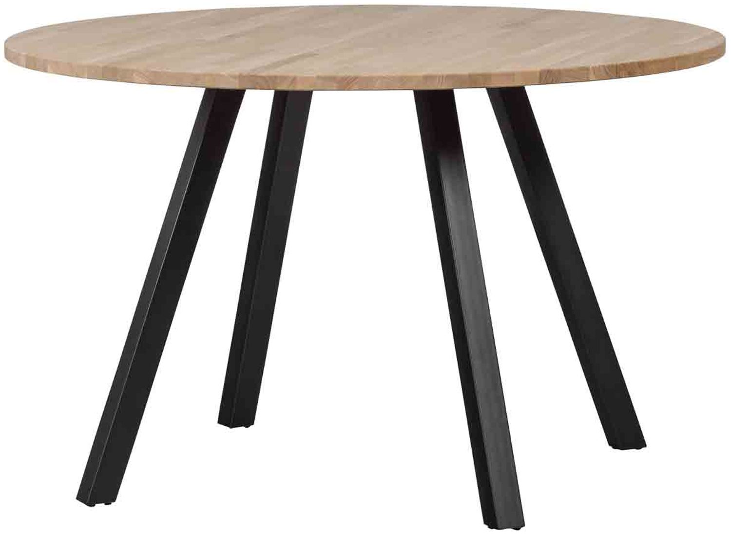 Esstisch Tablo aus Eiche, modern rundes Design, natur, pulverbeschichtetes Metallgestell, 120 cm Bild 1