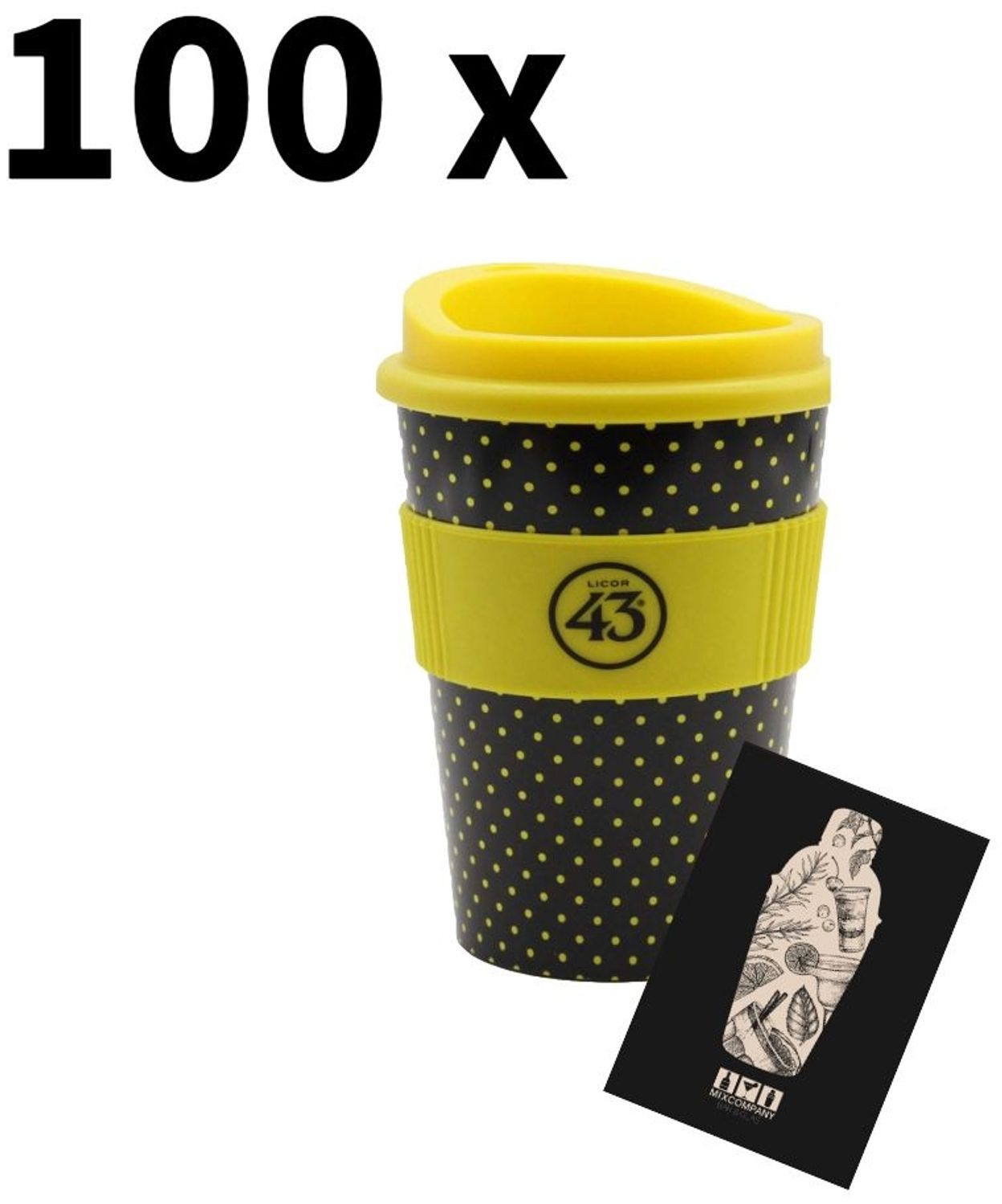 Licor 43 Kaffeebecher - 100er-Set Trinkbecher - XXL Angebot Coffee to go mit Deckel 100 Stück Bild 1