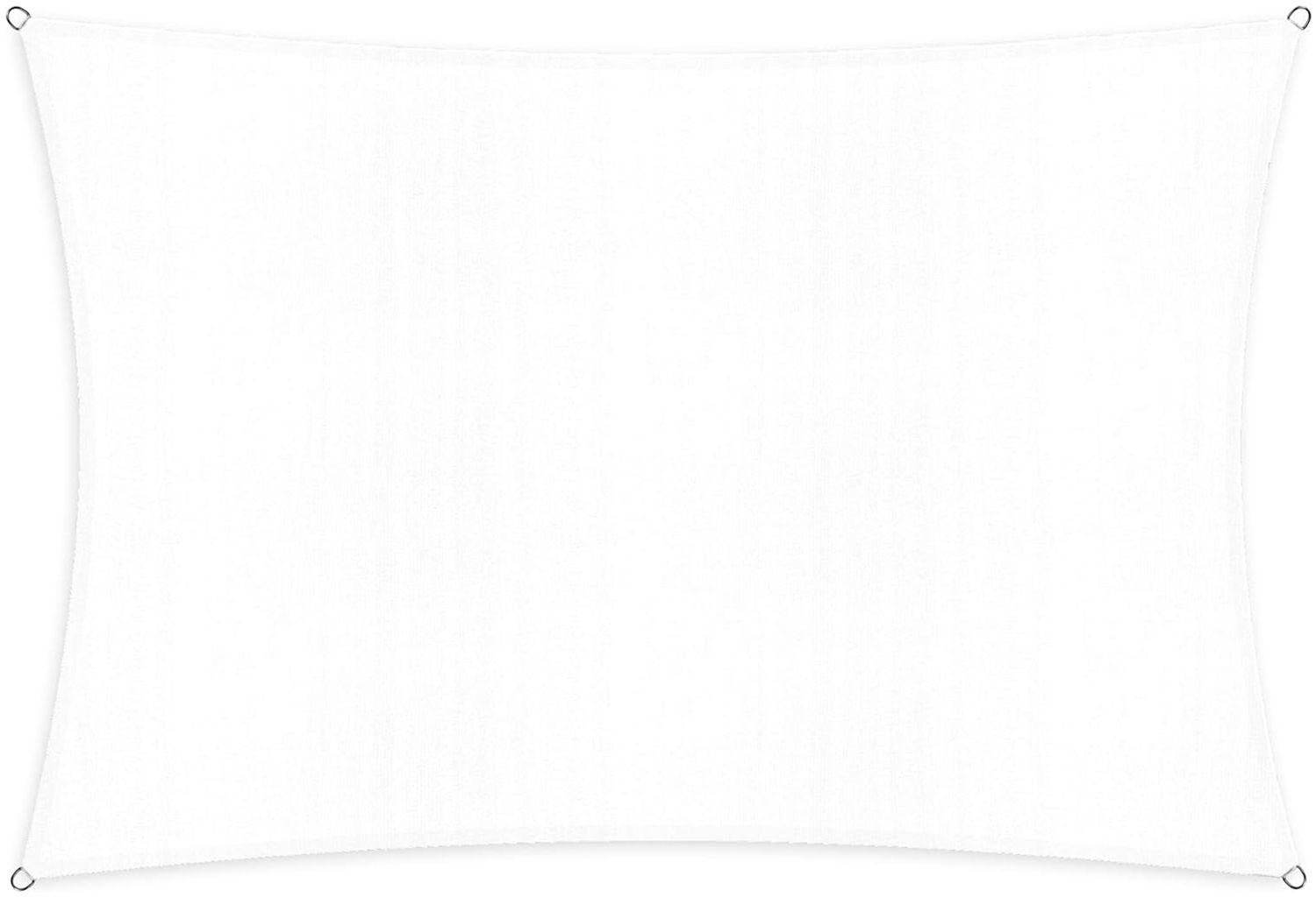Lumaland Sonnensegel inkl. Befestigungsseile, 100% HDPE mit Stabilisator für UV Schutz, Rechteck 2x3 Meter weiß Bild 1